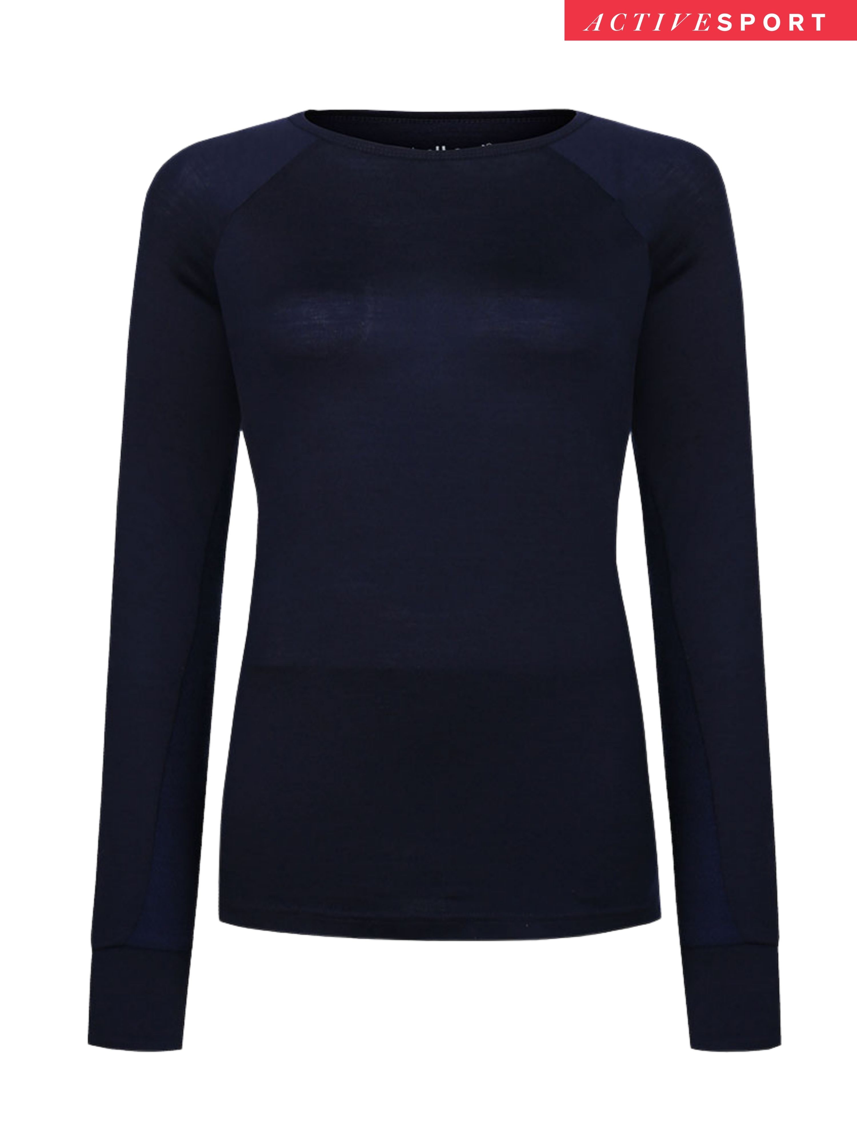 Rena Merino Base Layer Crew Top Blue
