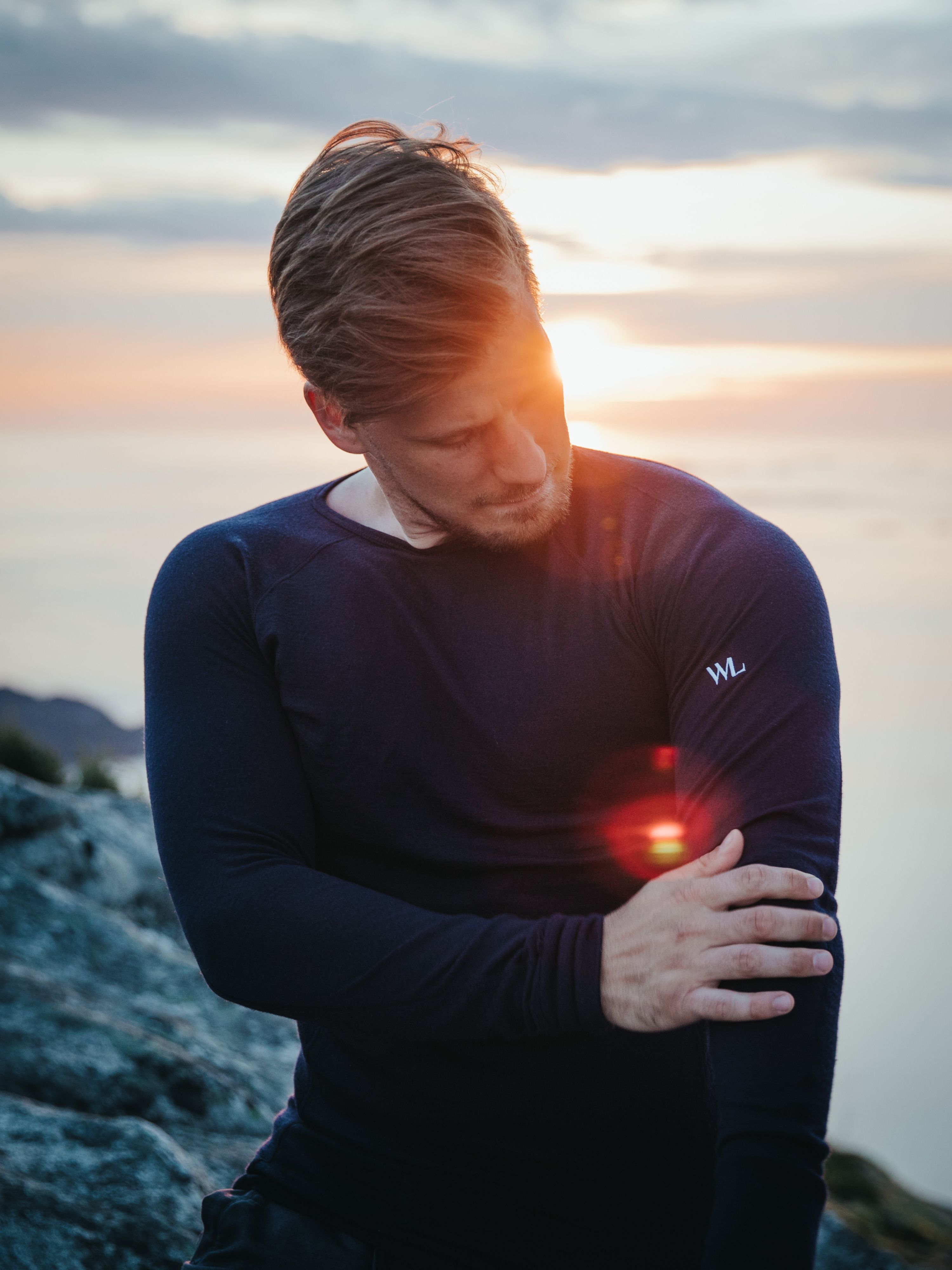 Rena Merino Base Layer Crew Top  Blue