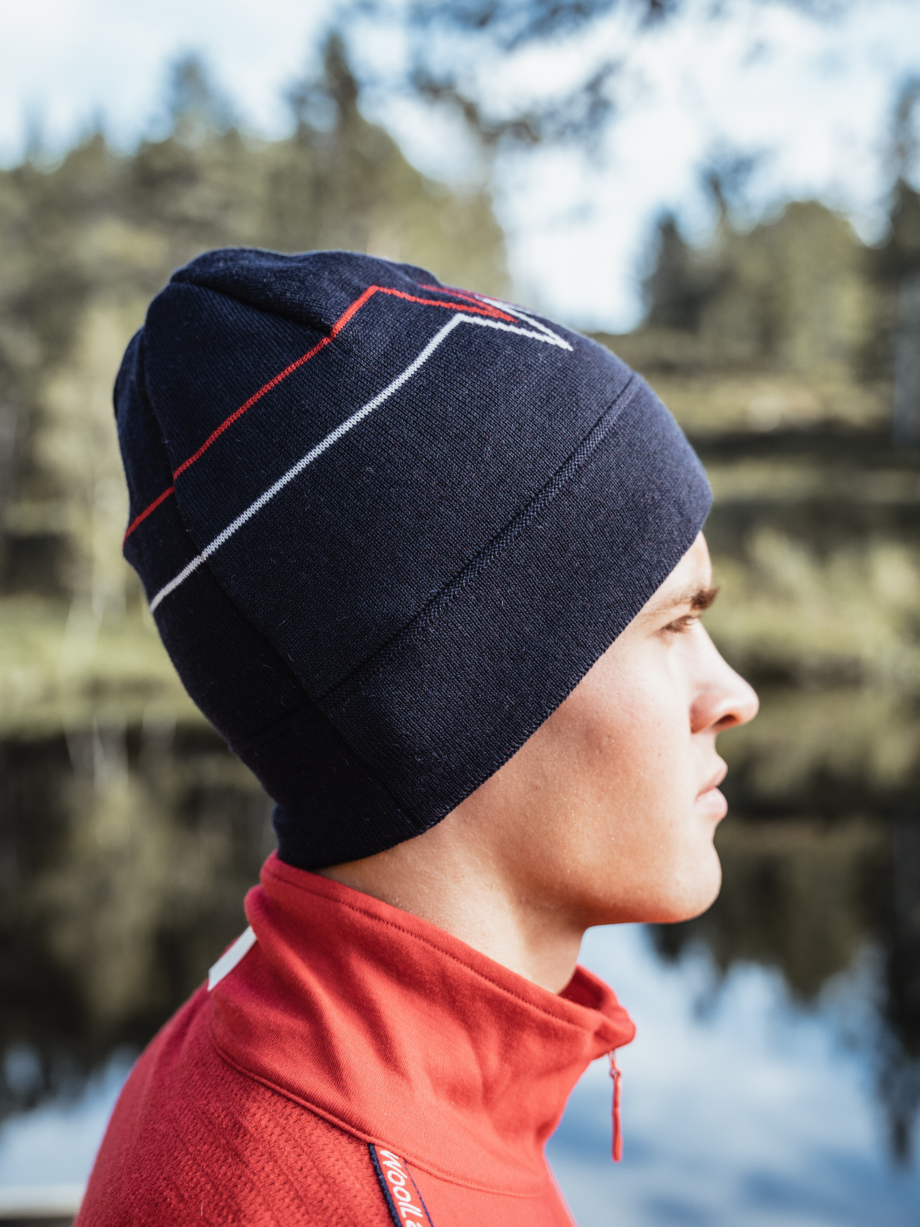 Hallingskarvet Knitted Wool Hat Blue Ink