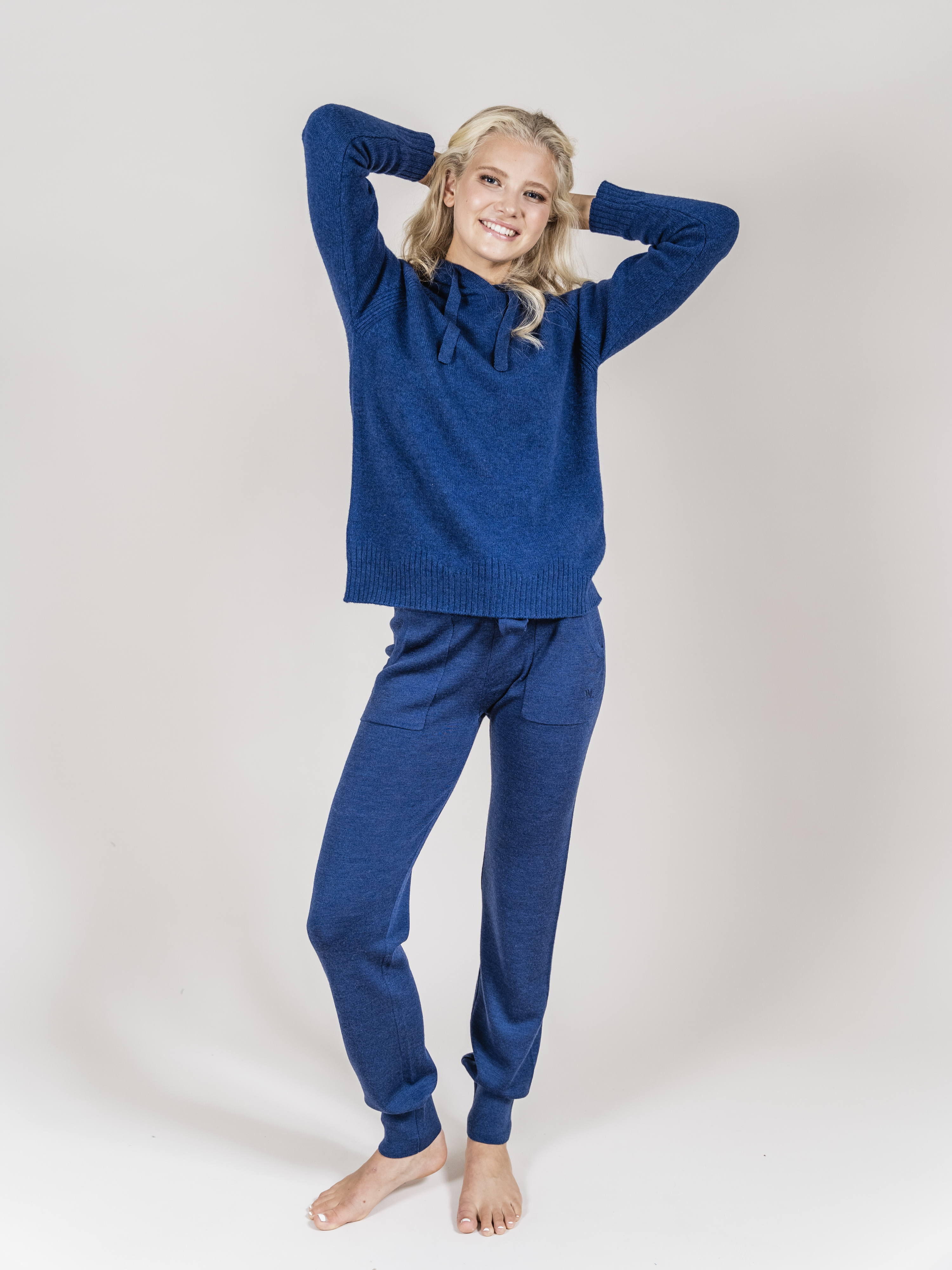 Justatinden Knitted Wool Pants Indigo Blue