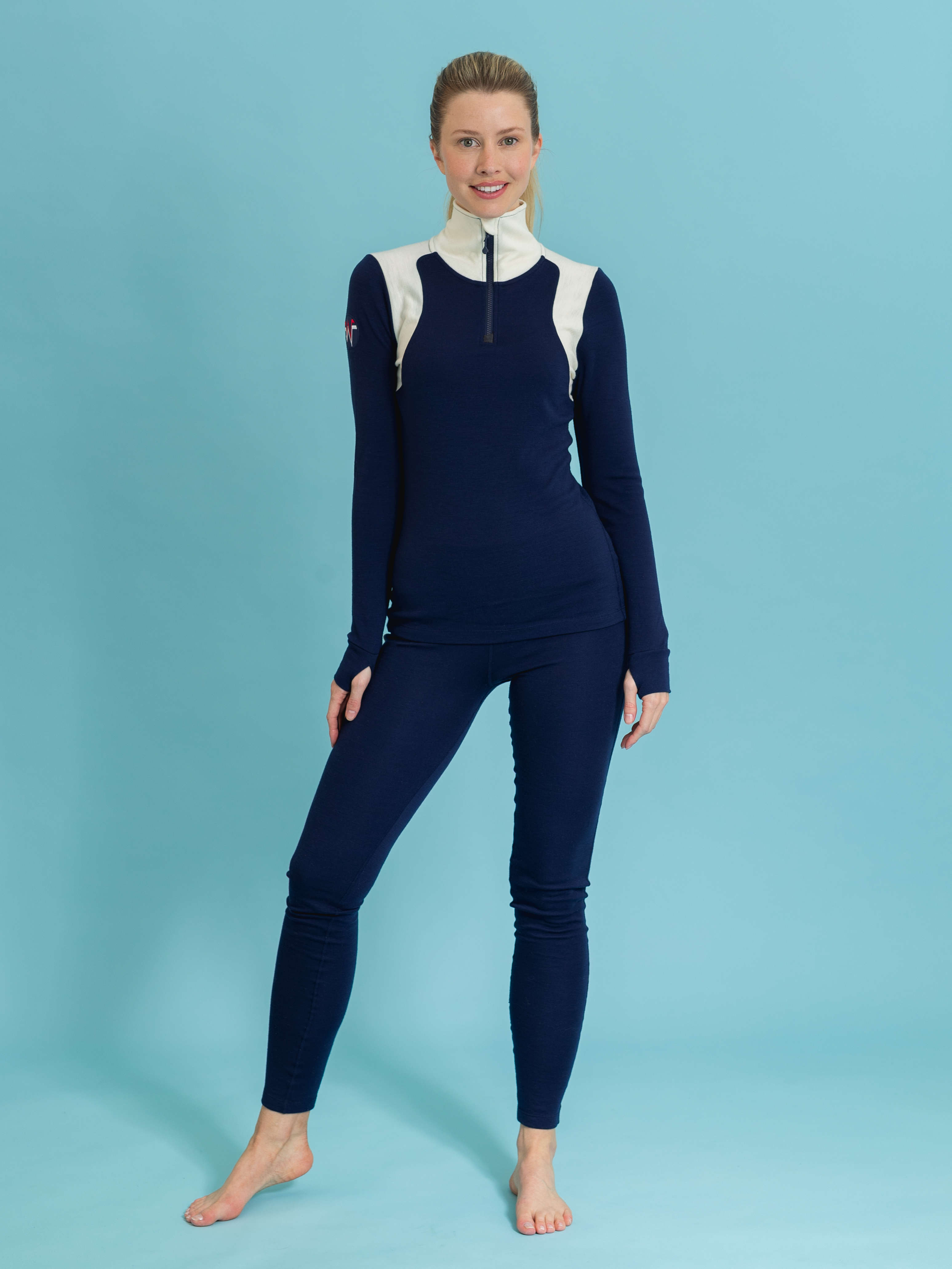 Tyin Merino Tights Blue Ink