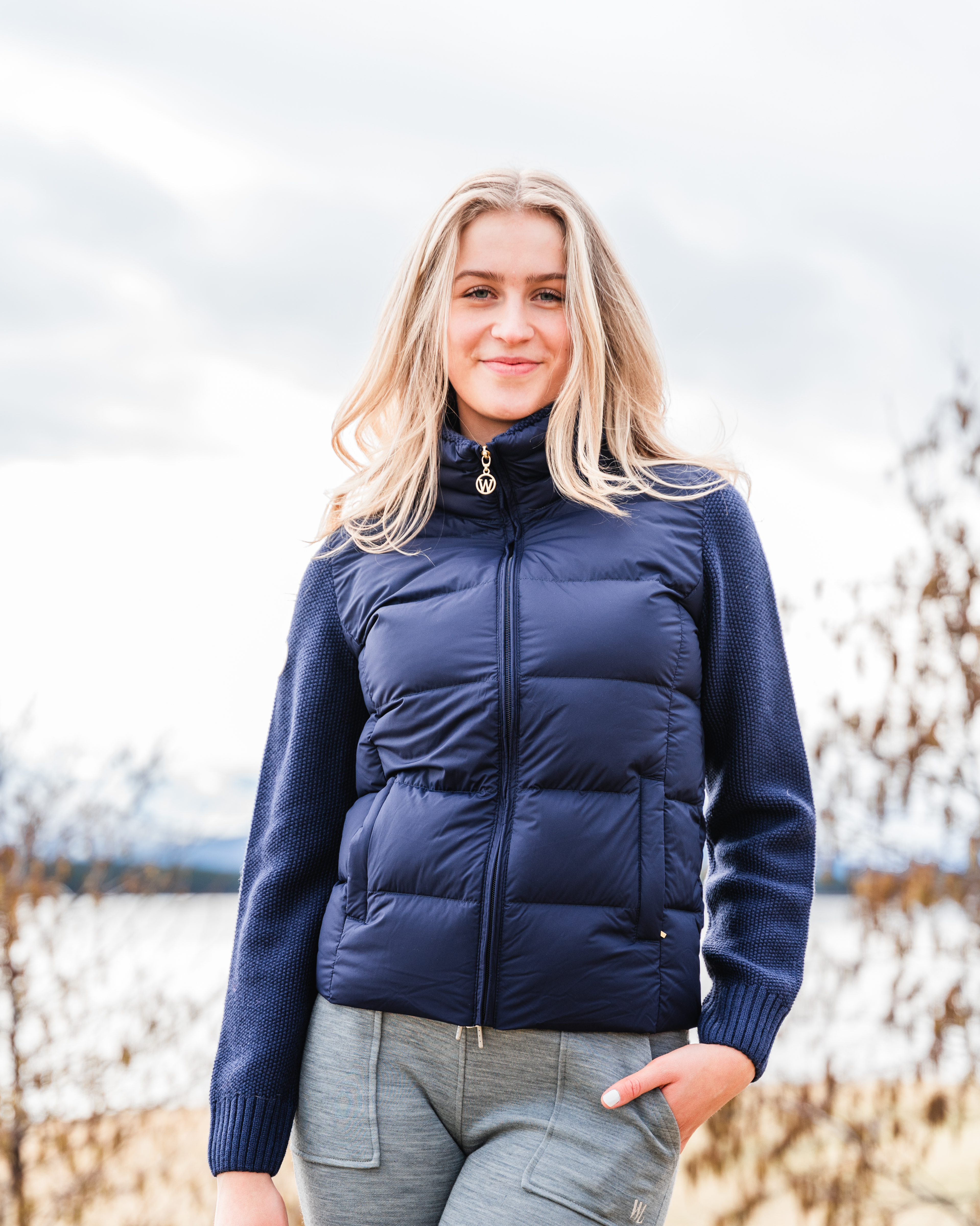 Femunden down jacket woman Blue Ink - Woolland