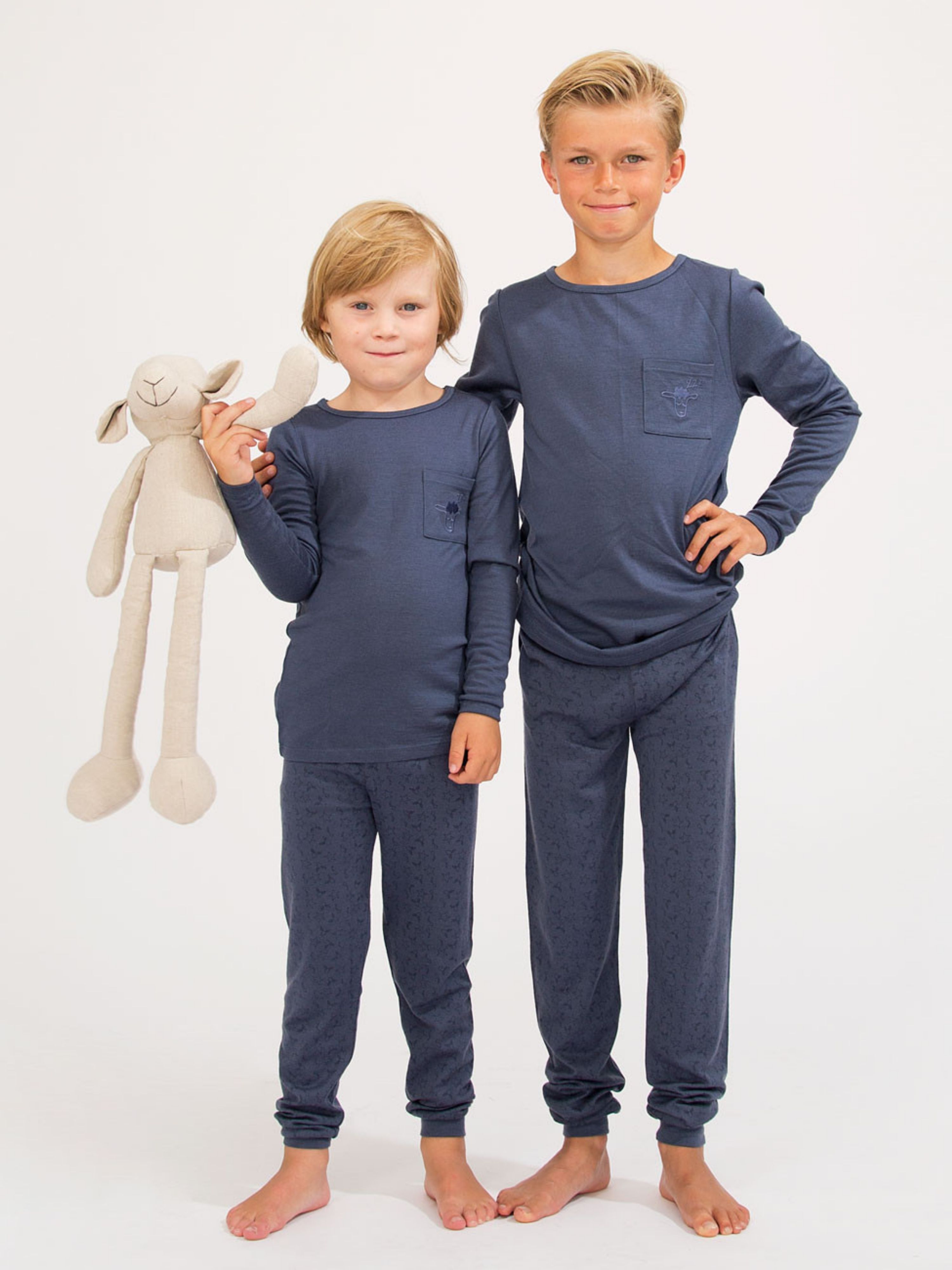 Drøbak Merino Pajamas Set Blue