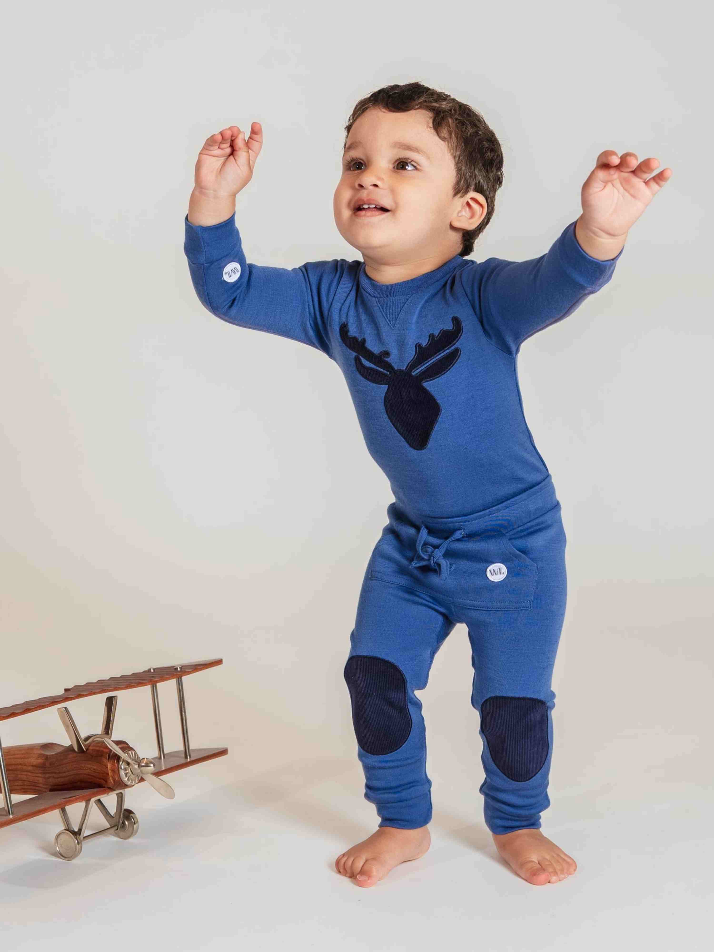 Bergen Merino Trousers With Moose Blue Eyes