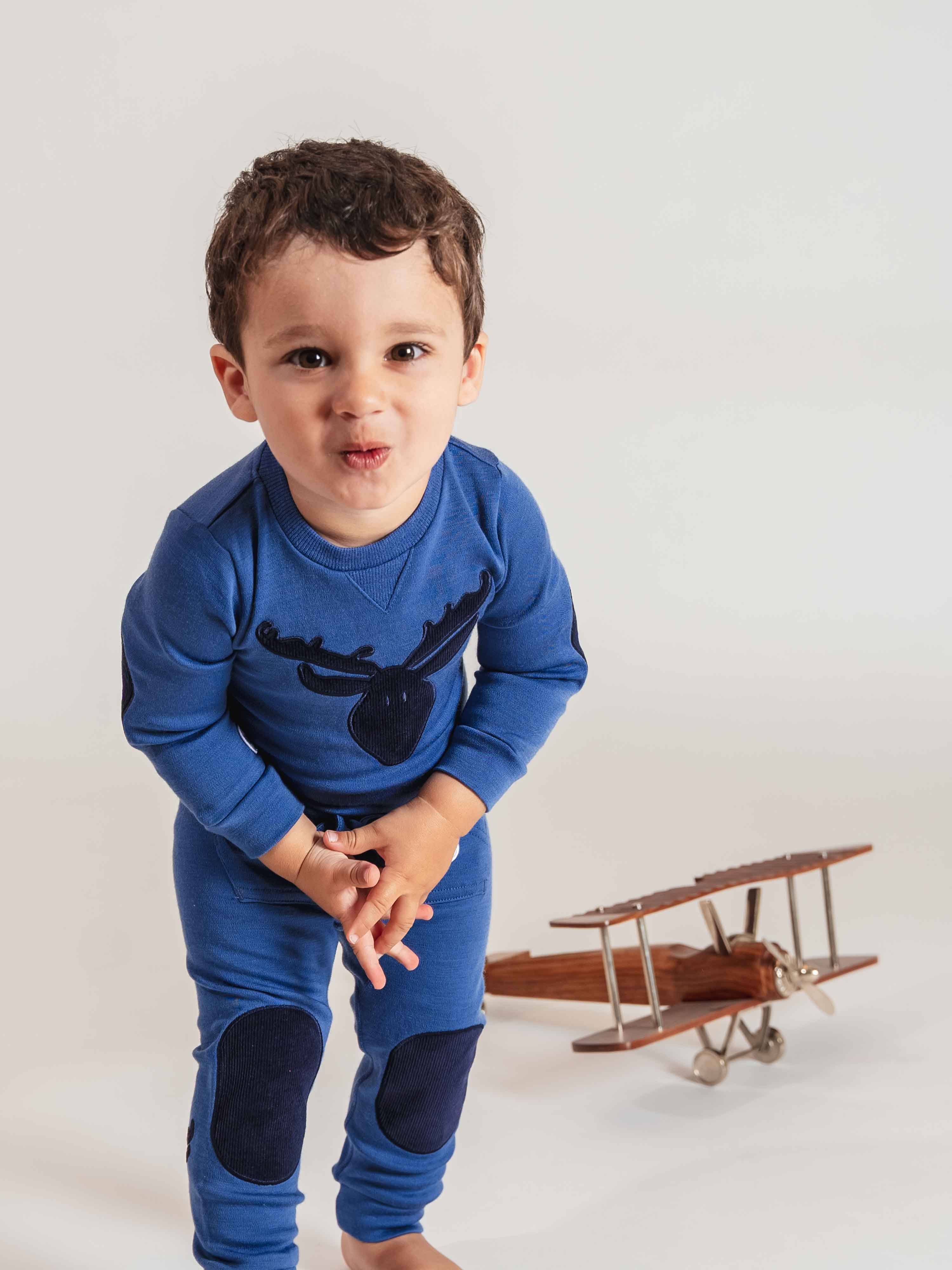 Bergen Merino Trousers With Moose Blue Eyes