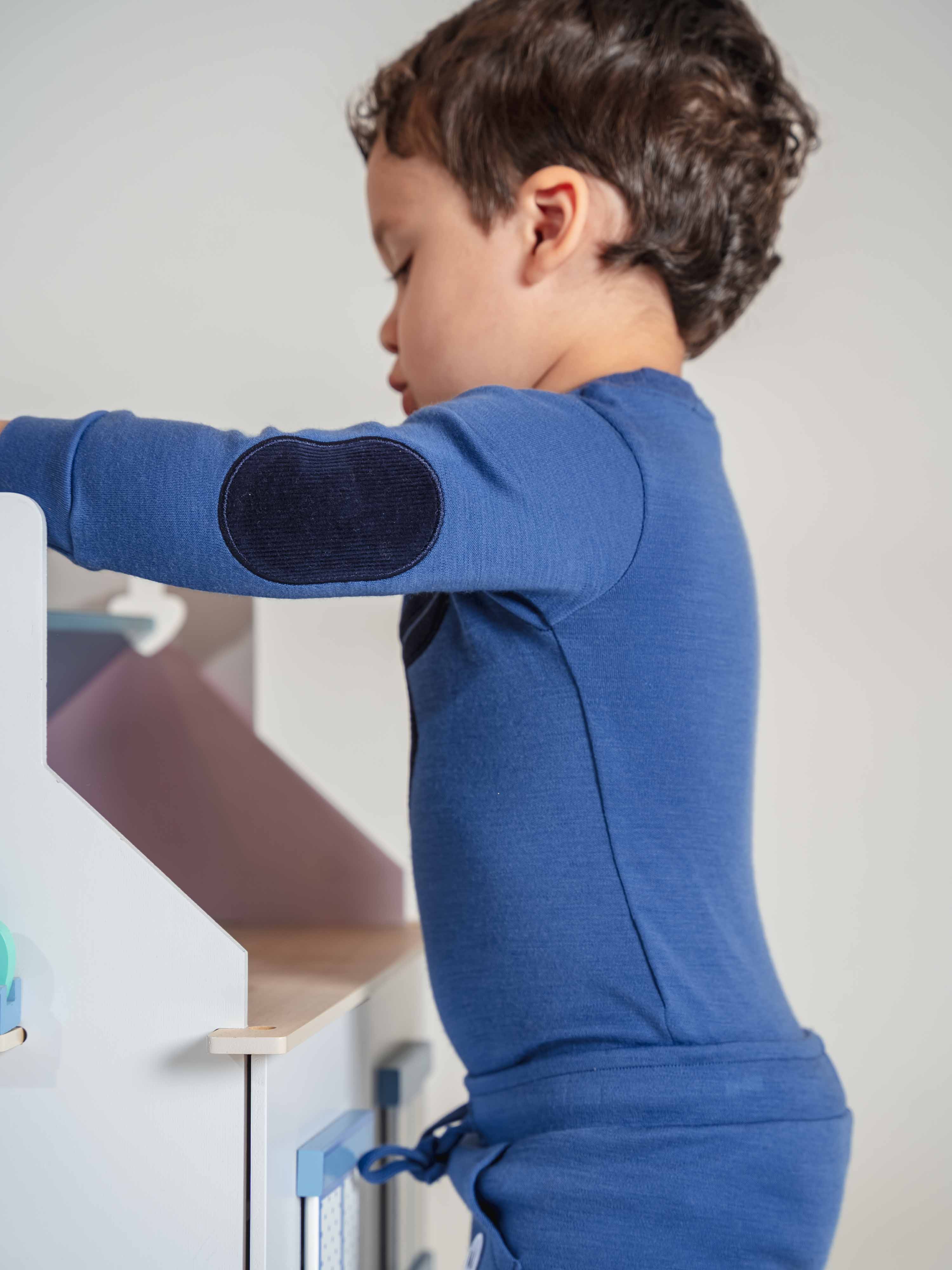 Bergen Merino Bodysuit With Moose Blue Eyes