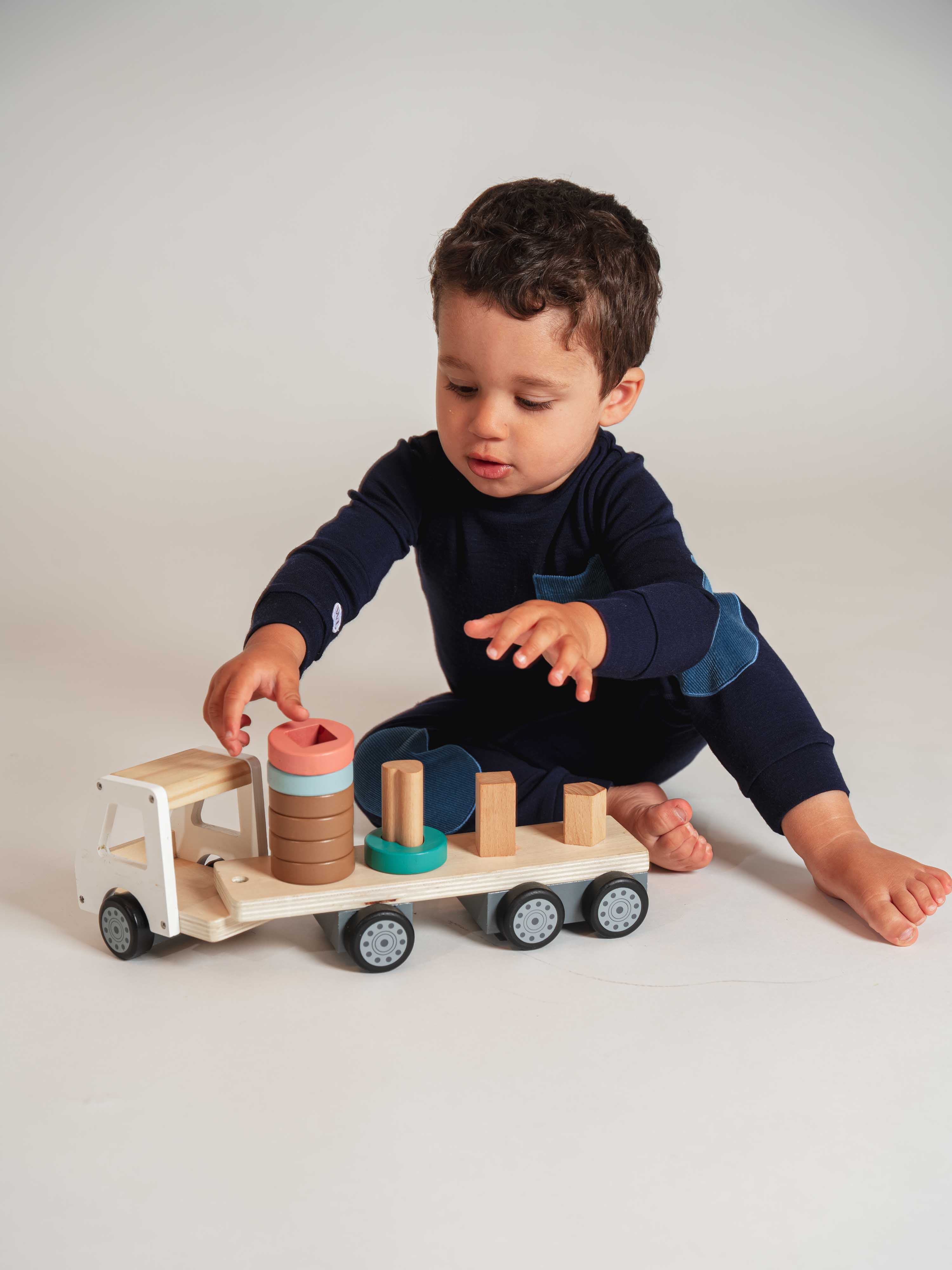 Bergen Merino Bodysuit With Moose Blue Ink