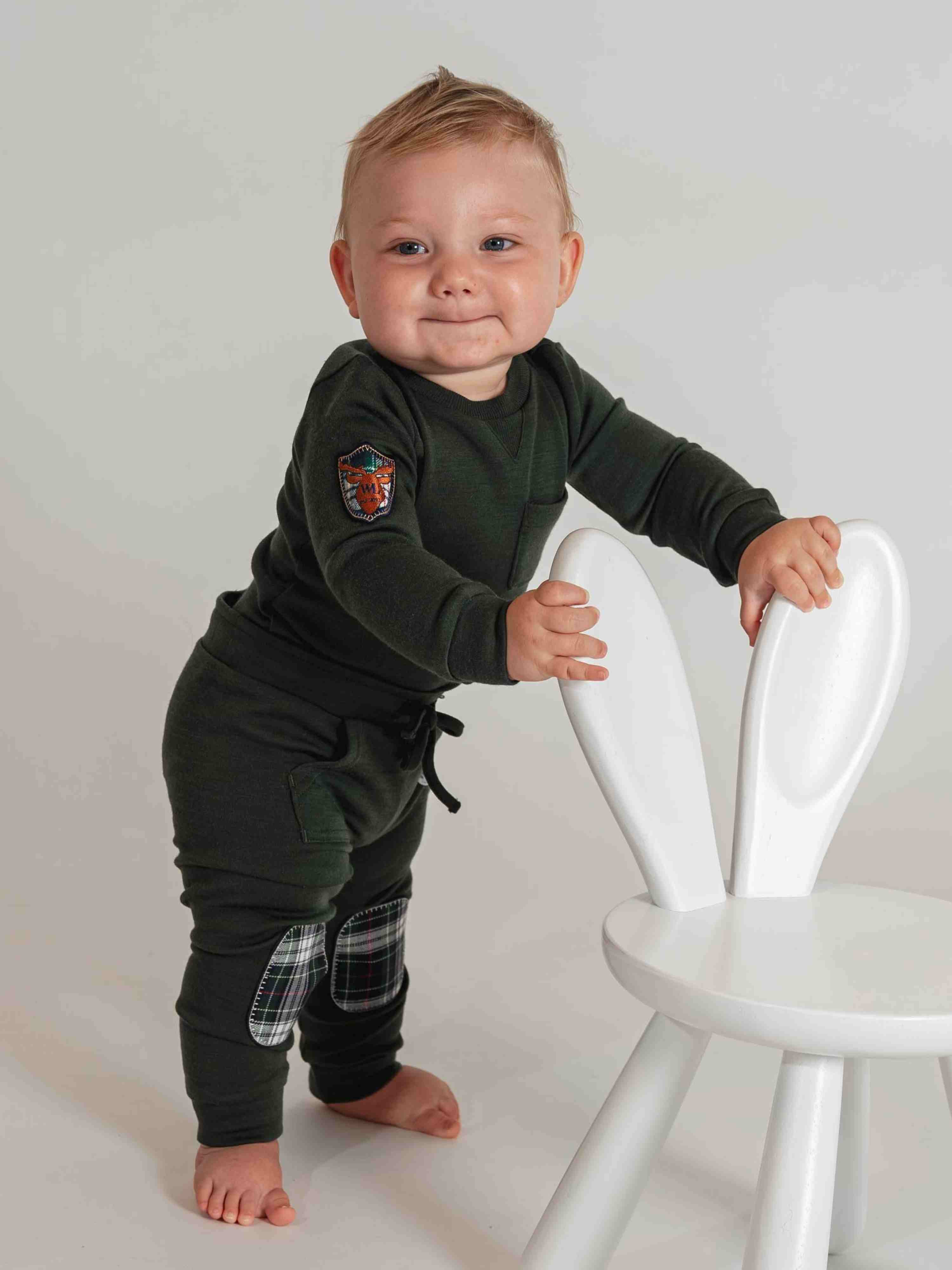 Bergen Merino Trousers With Moose Green