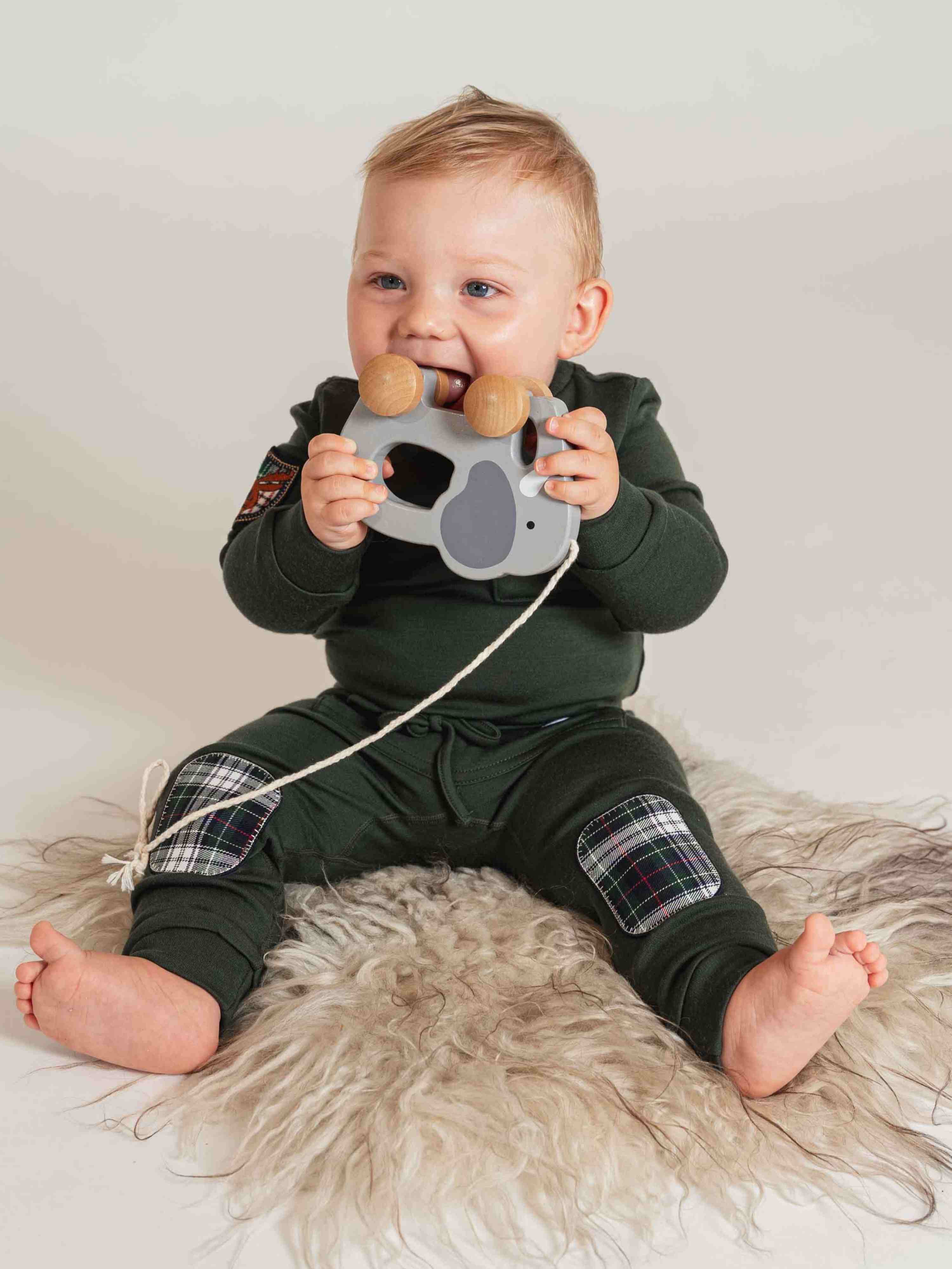 Bergen Merino Trousers With Moose Green