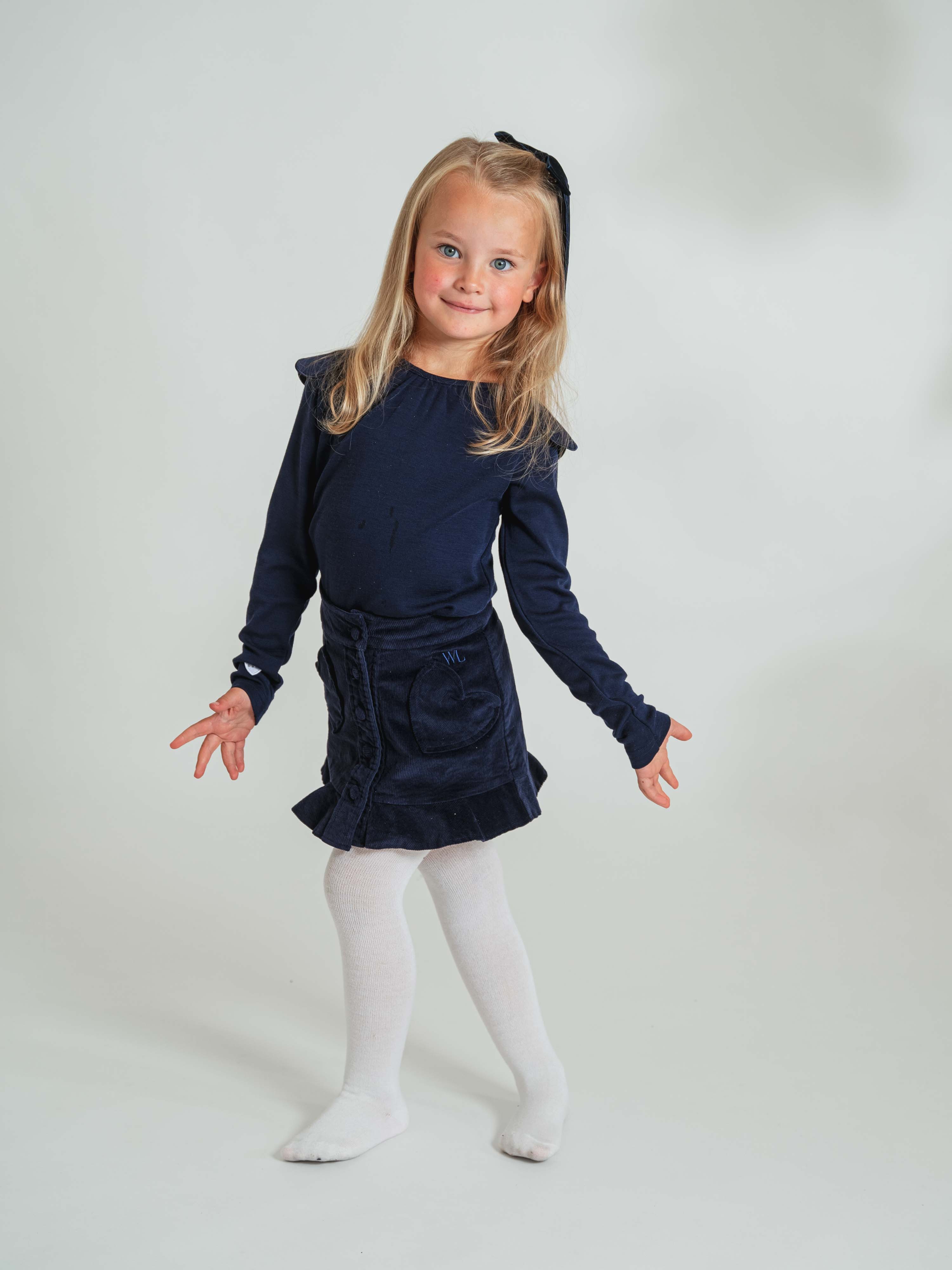 Molde Cord Skirt Blue Ink