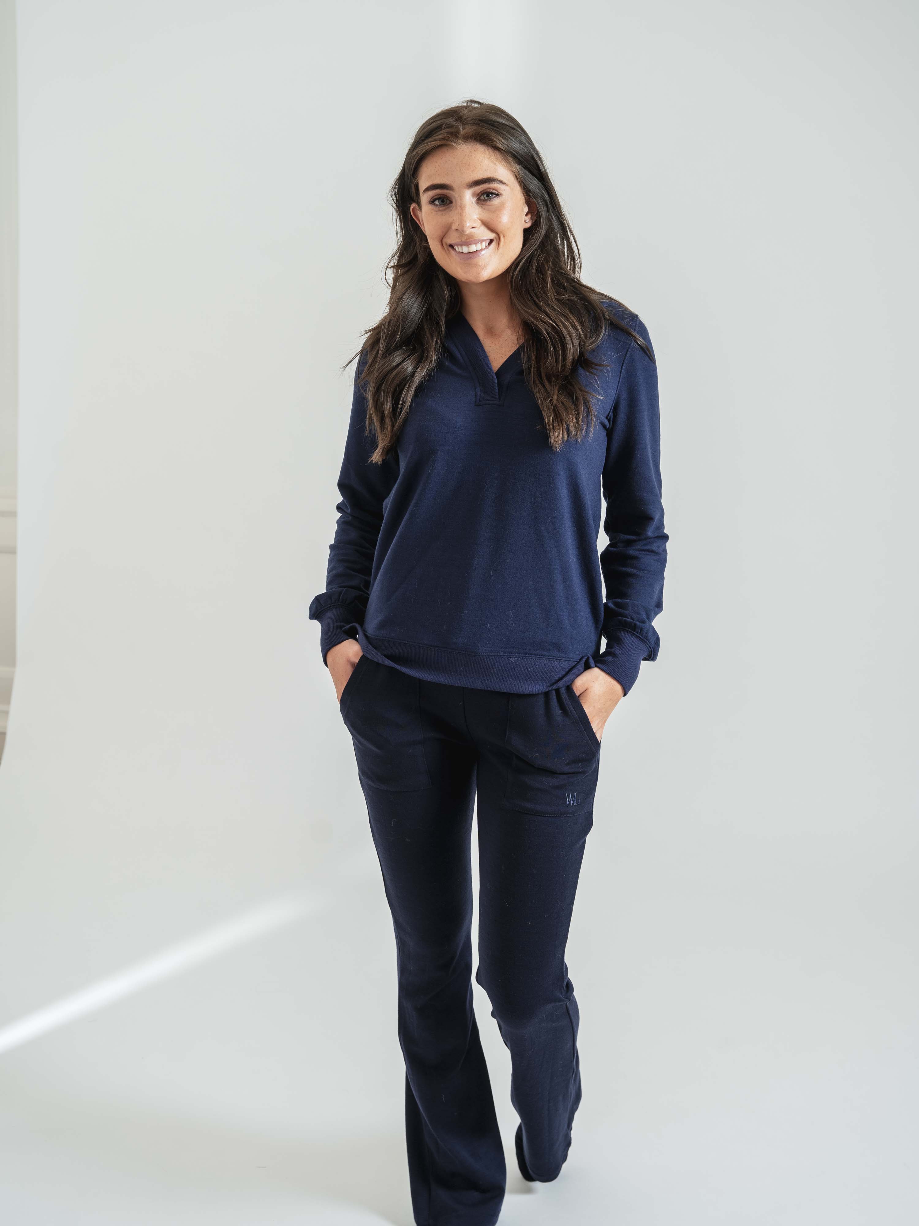 Romsdalshorn Merino Flare Pants Blue Ink