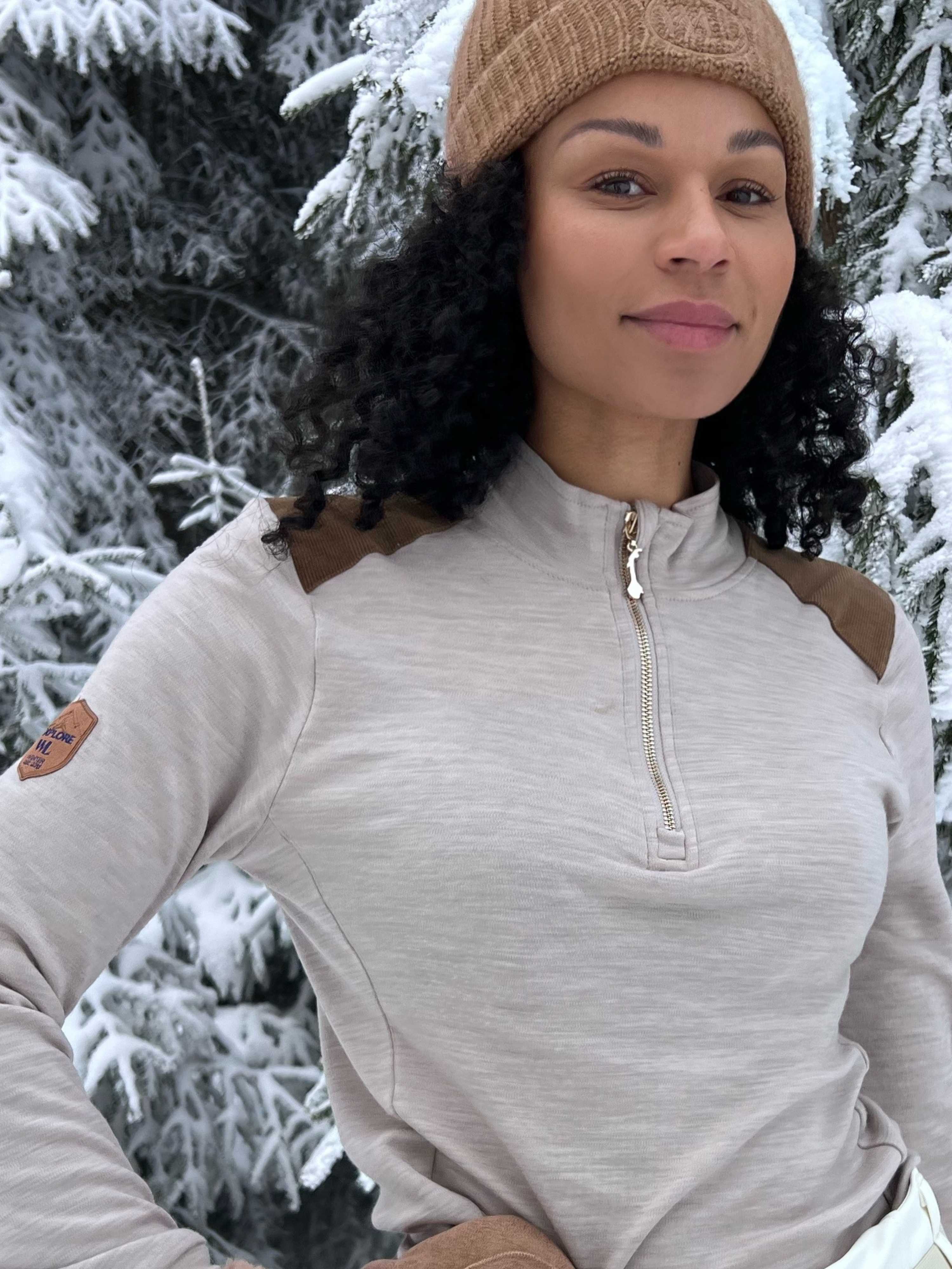 Beito Wool Top | Half-Zip | Cord | Women | Beige - Woolland Beito Wool Top | Half-Zip | Cord | Women | Beige - Woolland