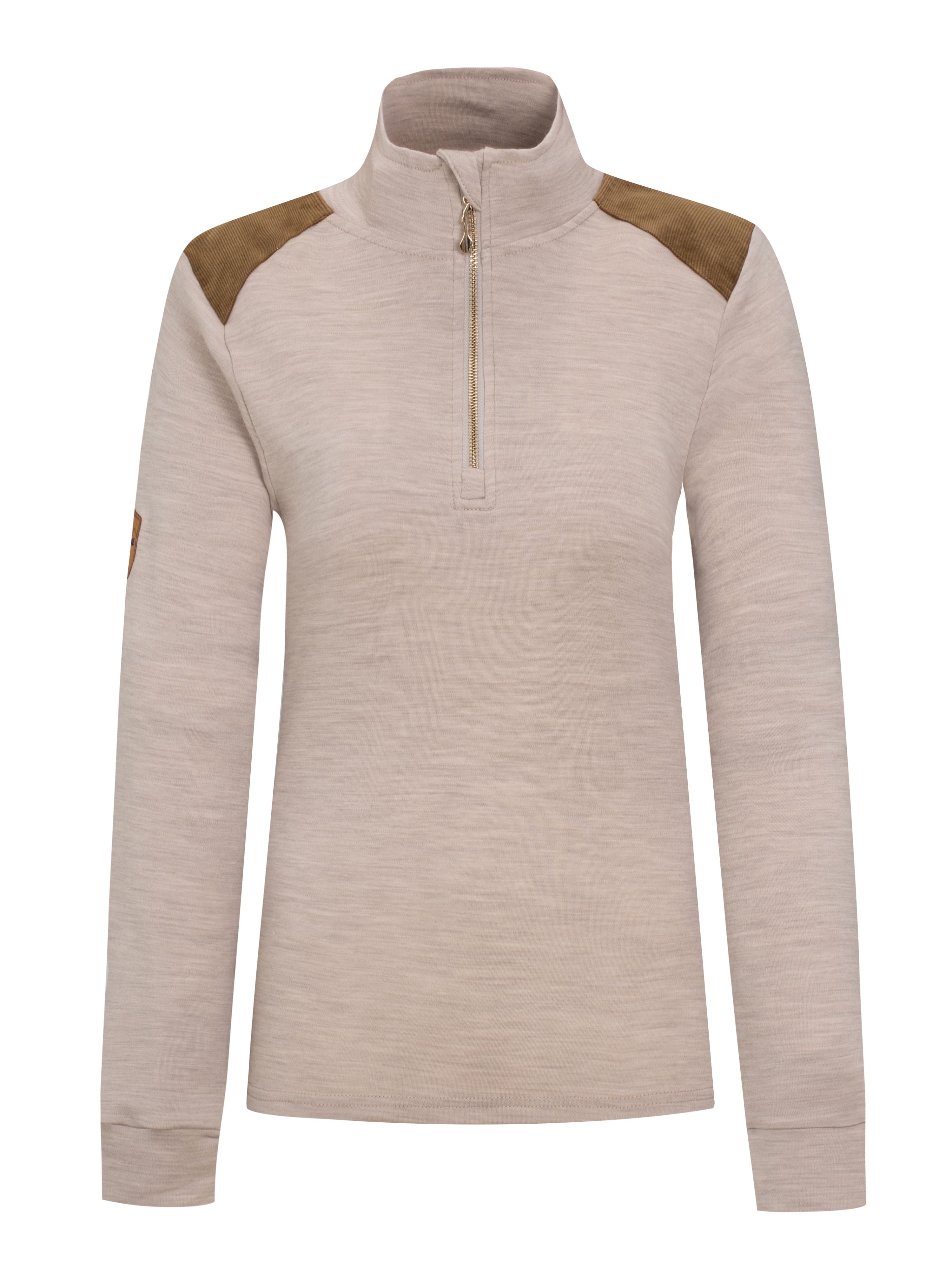 Beito Wool Top | Half-Zip | Cord | Women | Beige - Woolland Beito Wool Top | Half-Zip | Cord | Women | Beige - Woolland