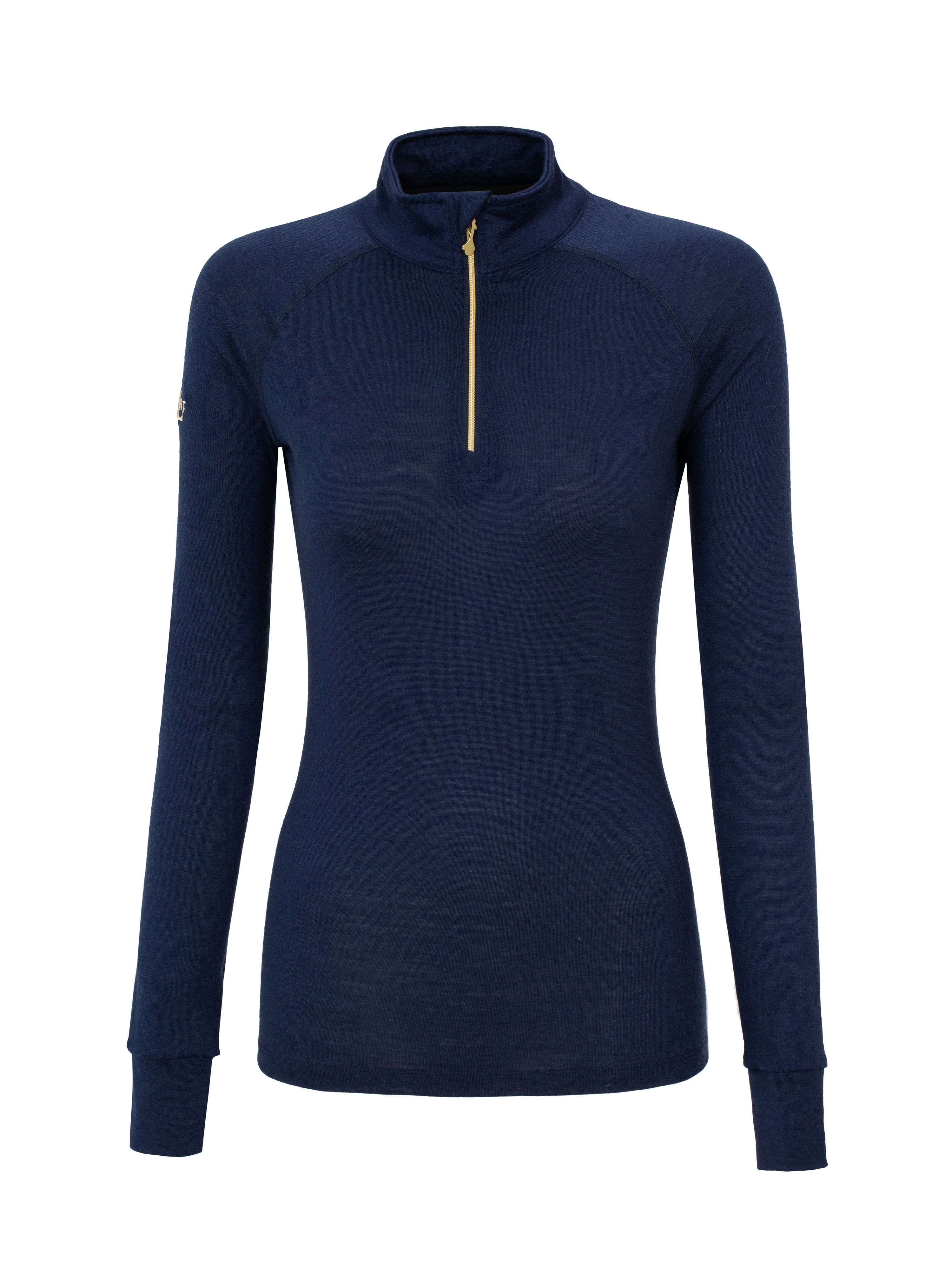 Rena Merino Half-zip Base Layer Top Light Pink