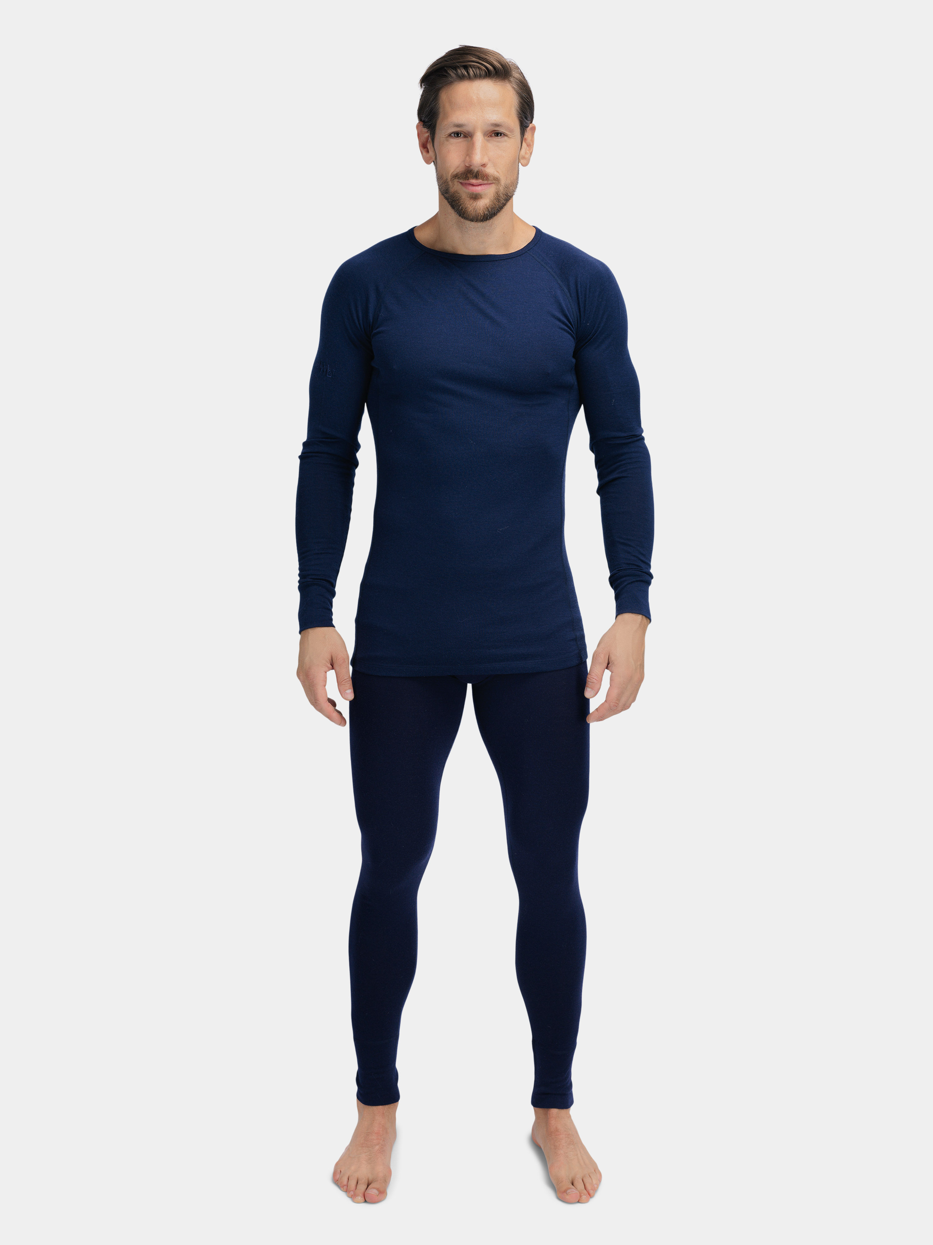 Rena Merino Base Layer Crew Top  Blue
