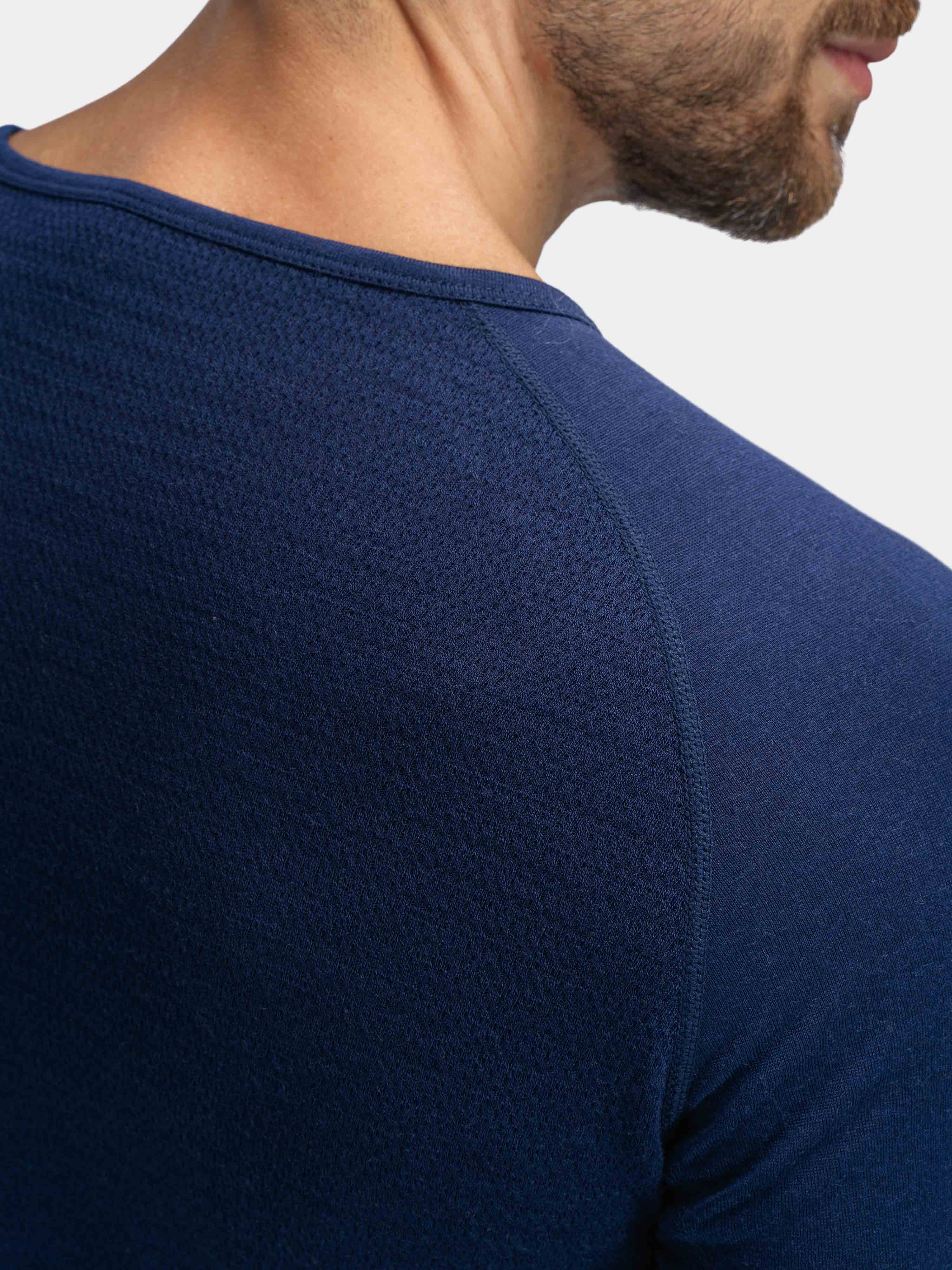 Rena Merino Base Layer Crew Top  Blue