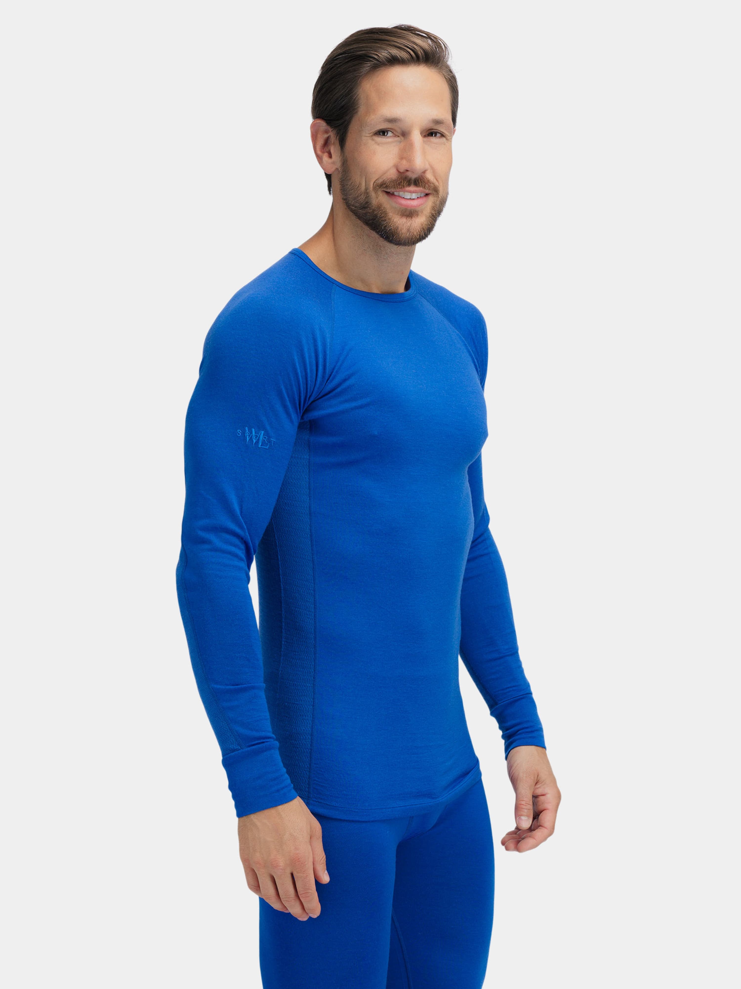 Rena Merino Base Layer Crew Top  Dazzeling Blue