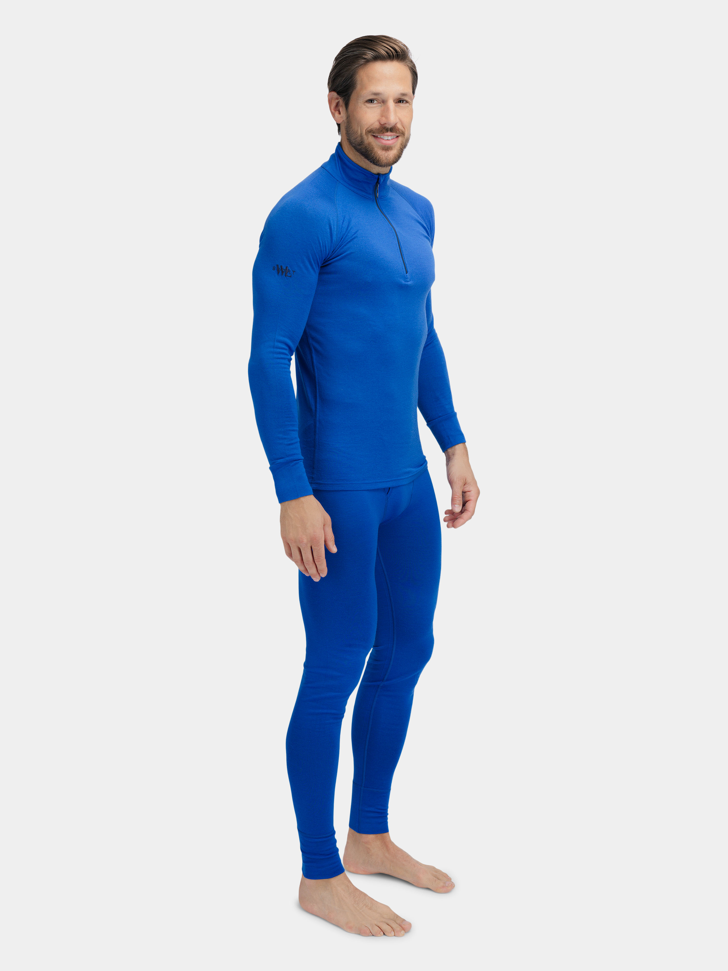 Rena Merino Half-zip Base Layer Top Dazzling Blue