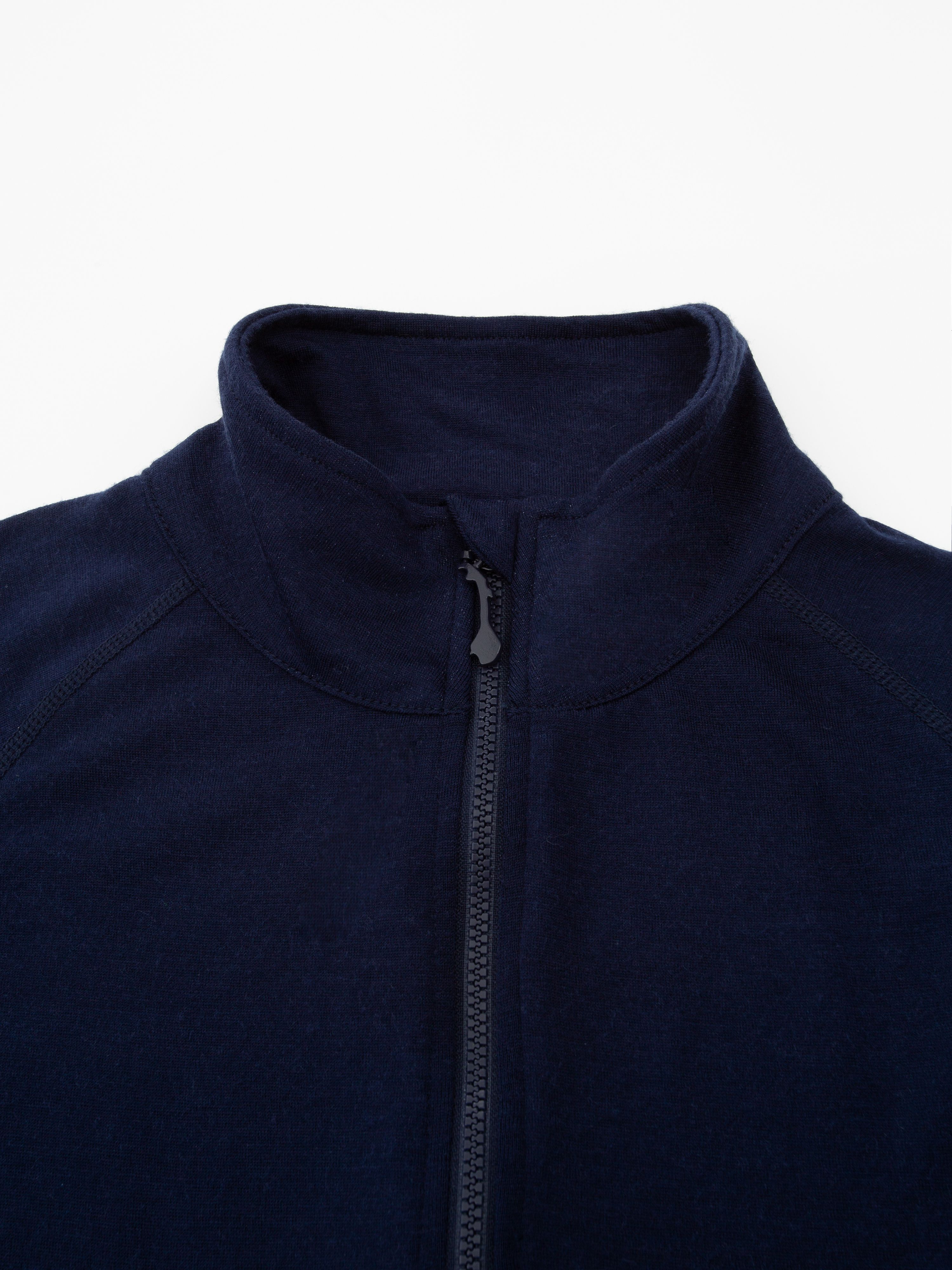 Rena Merino Half-zip Base Layer Top Blue Ink
