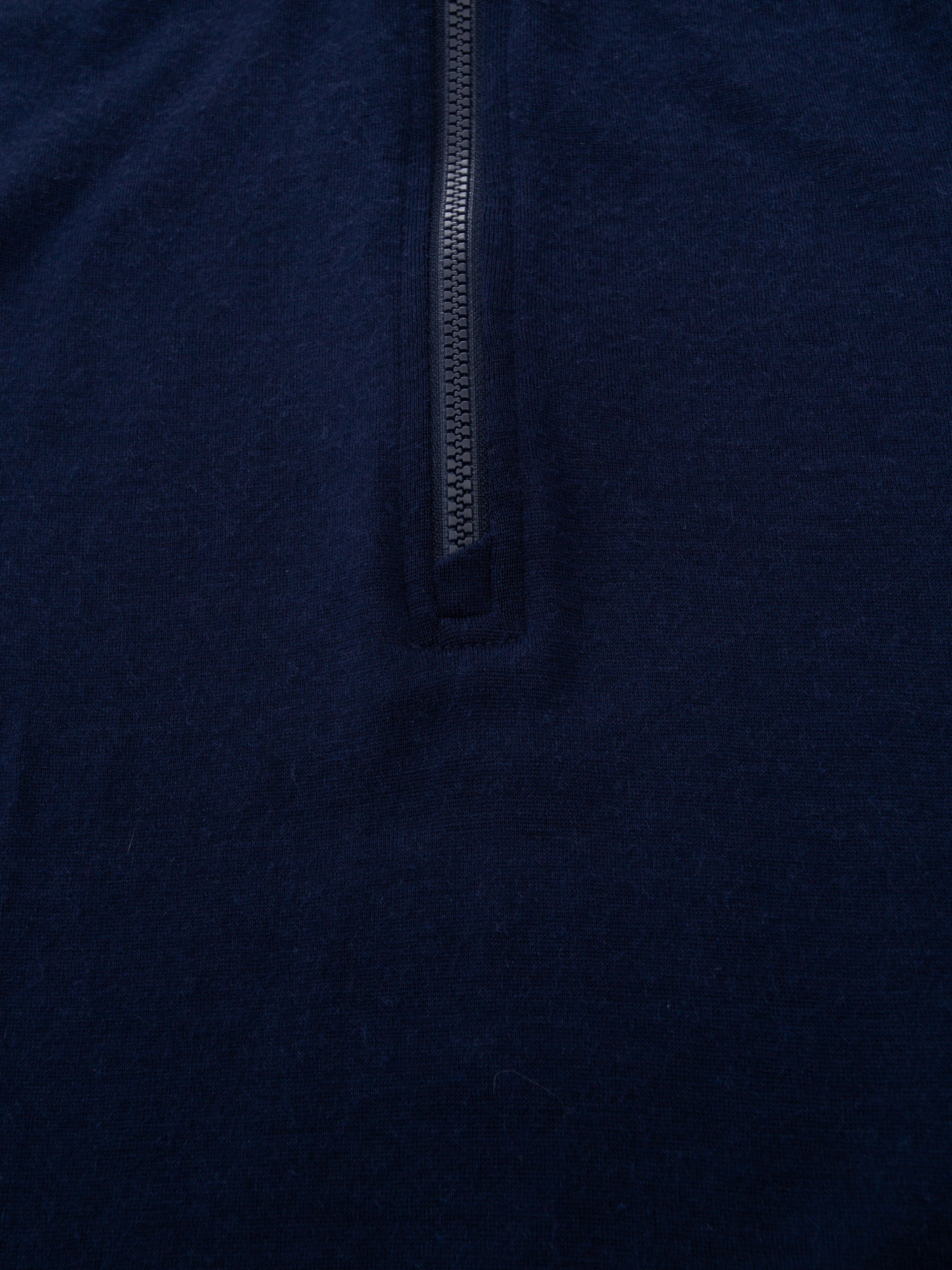 Rena Merino Half-zip Base Layer Top Blue Ink
