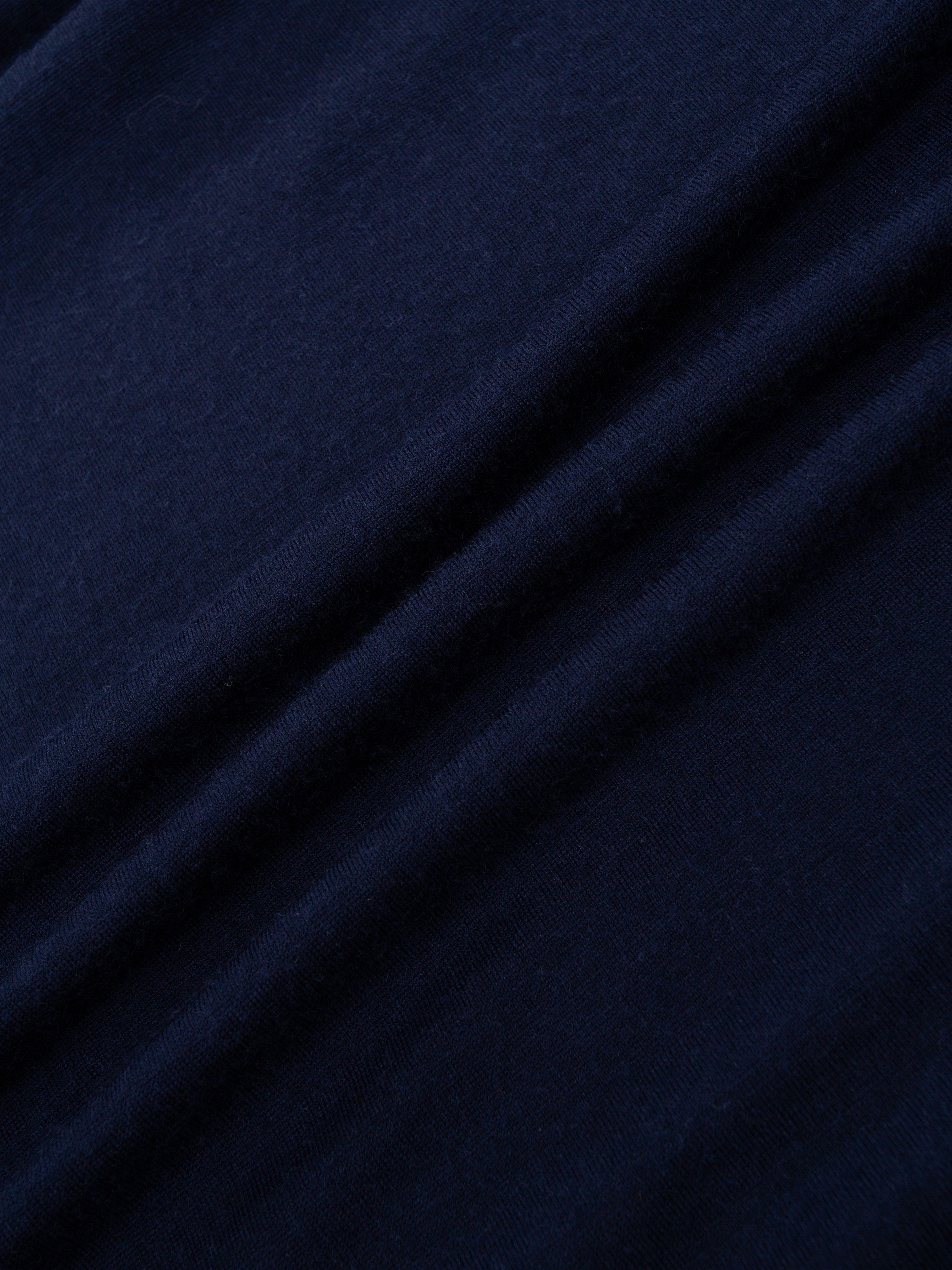 Rena Merino Half-zip Base Layer Top Blue Ink