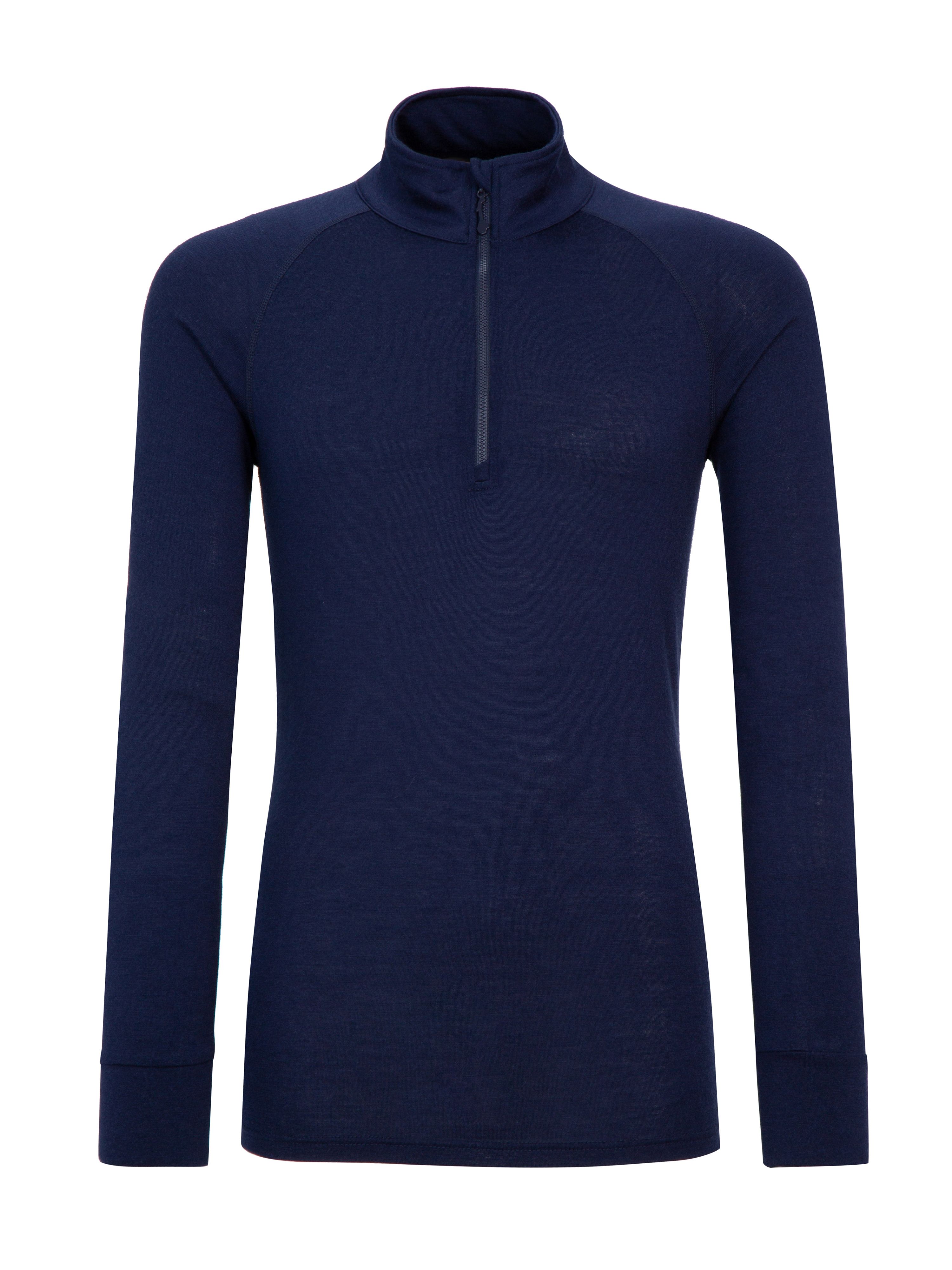 Rena Merino Half-zip Base Layer Top Blue Ink