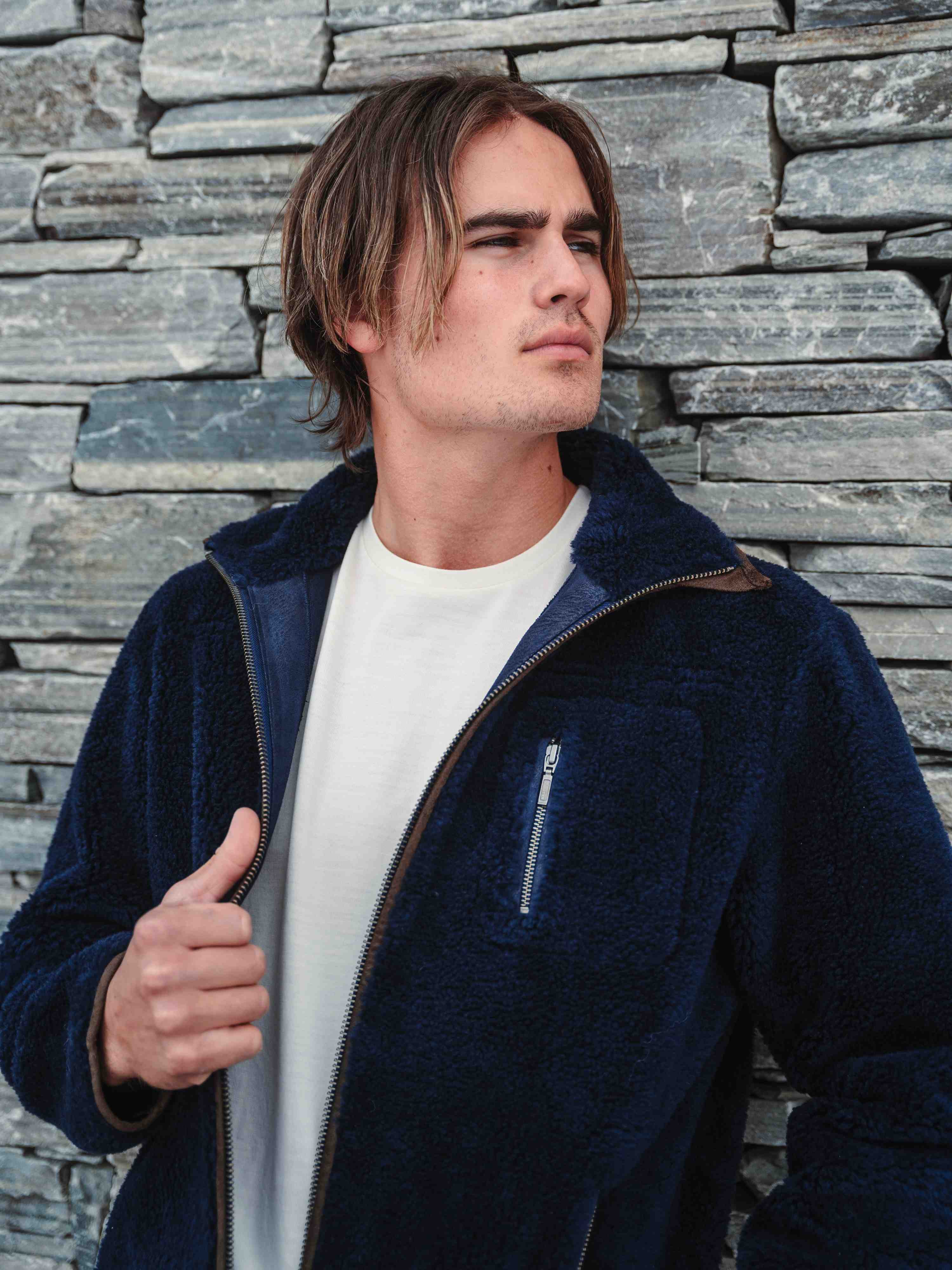 Verdens Ende Jacket In Lambswool Blue Ink - WoolLand