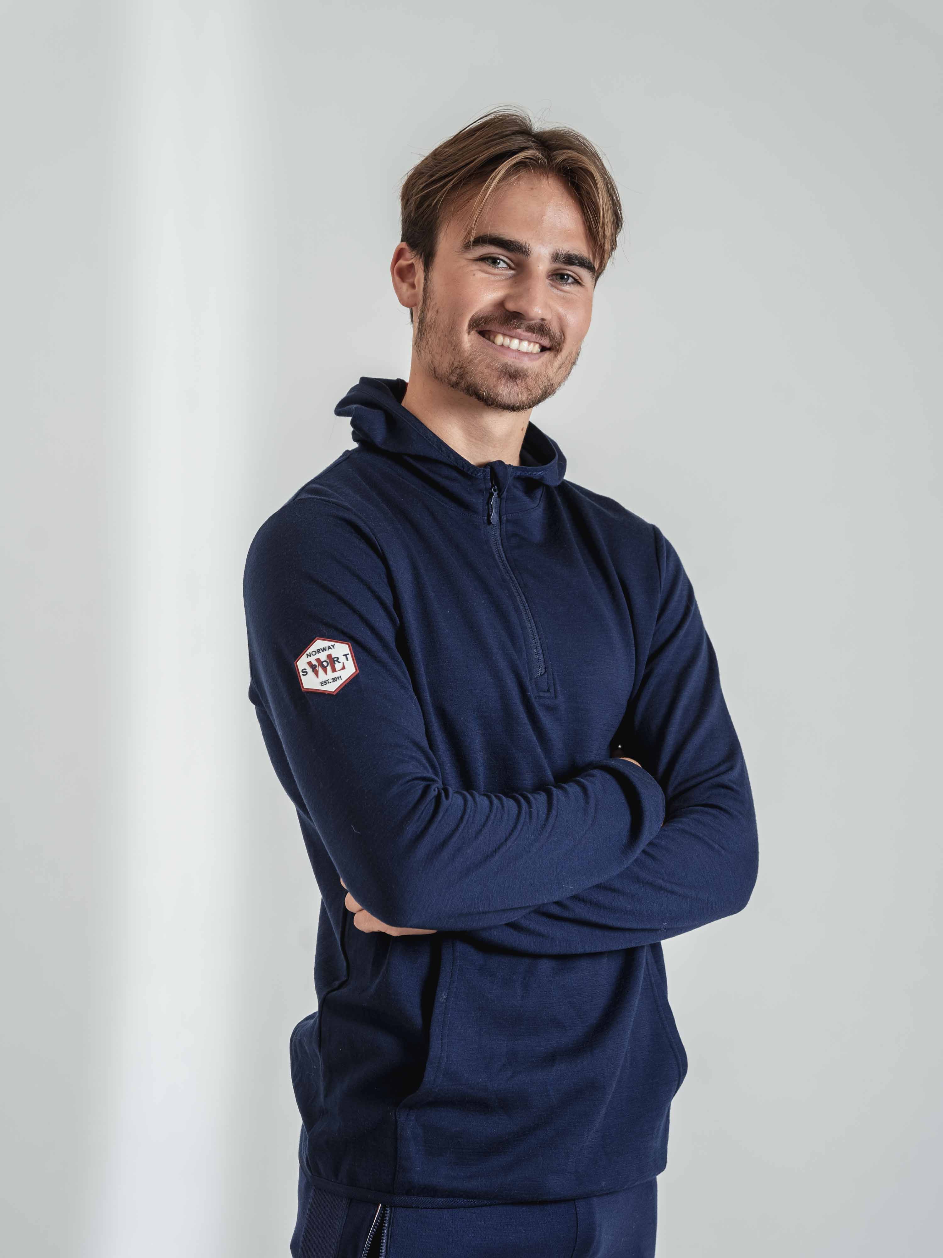 Haukelifjell Wool Top With Hood Blue Ink