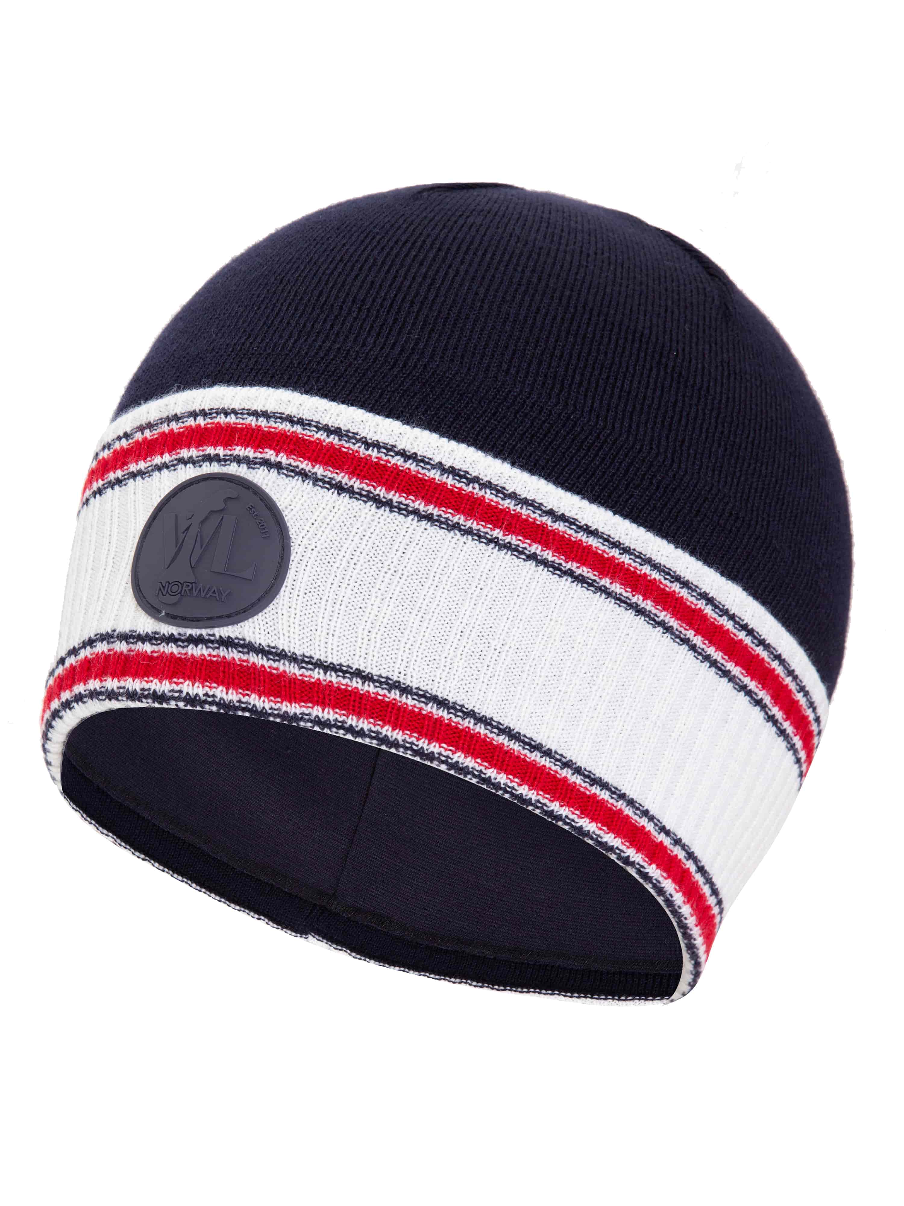 Hemsedal Knitted Wool Hat Blue-White-Red