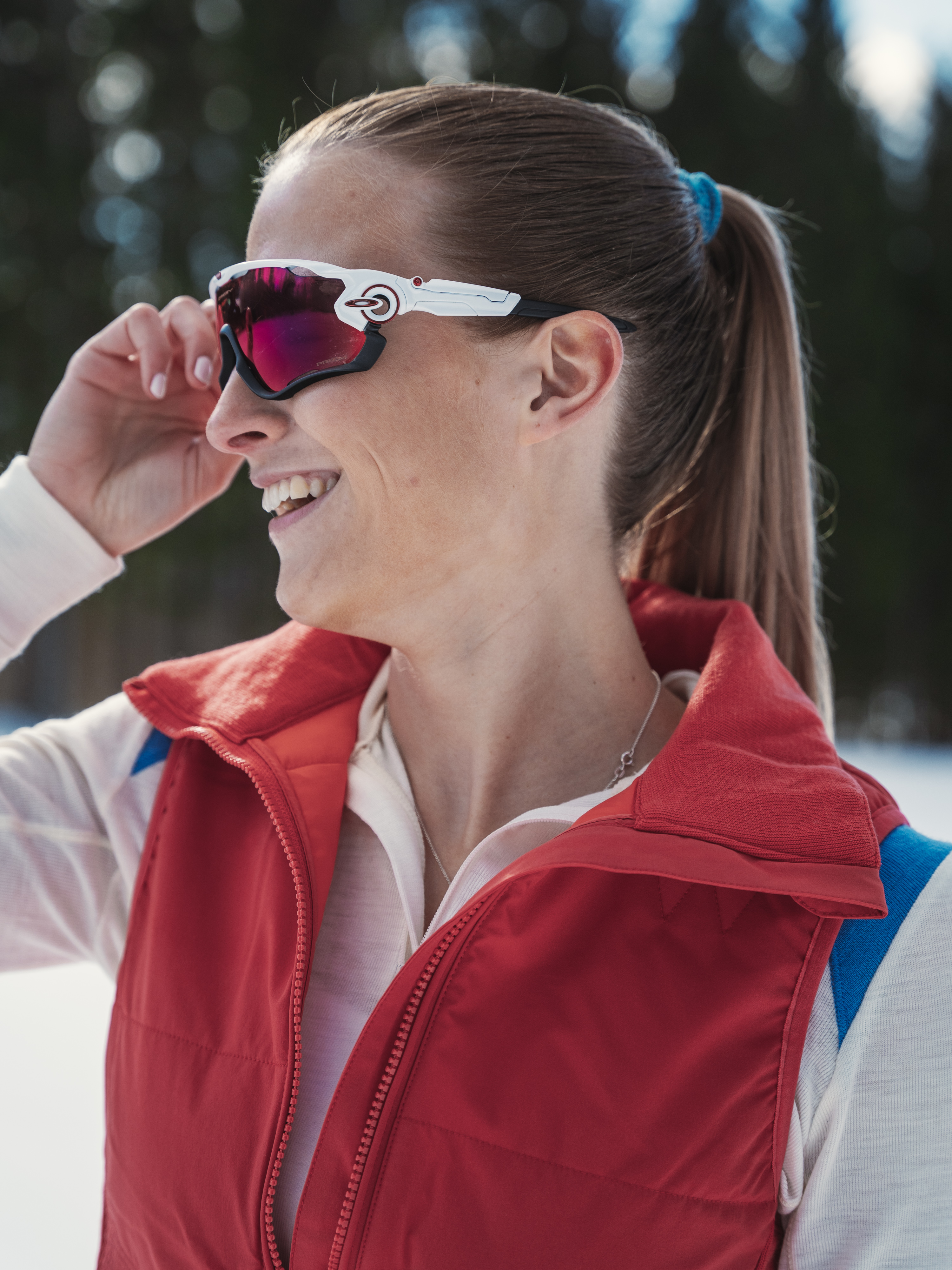 Rena Vest With Wool Padding Tomato Puree