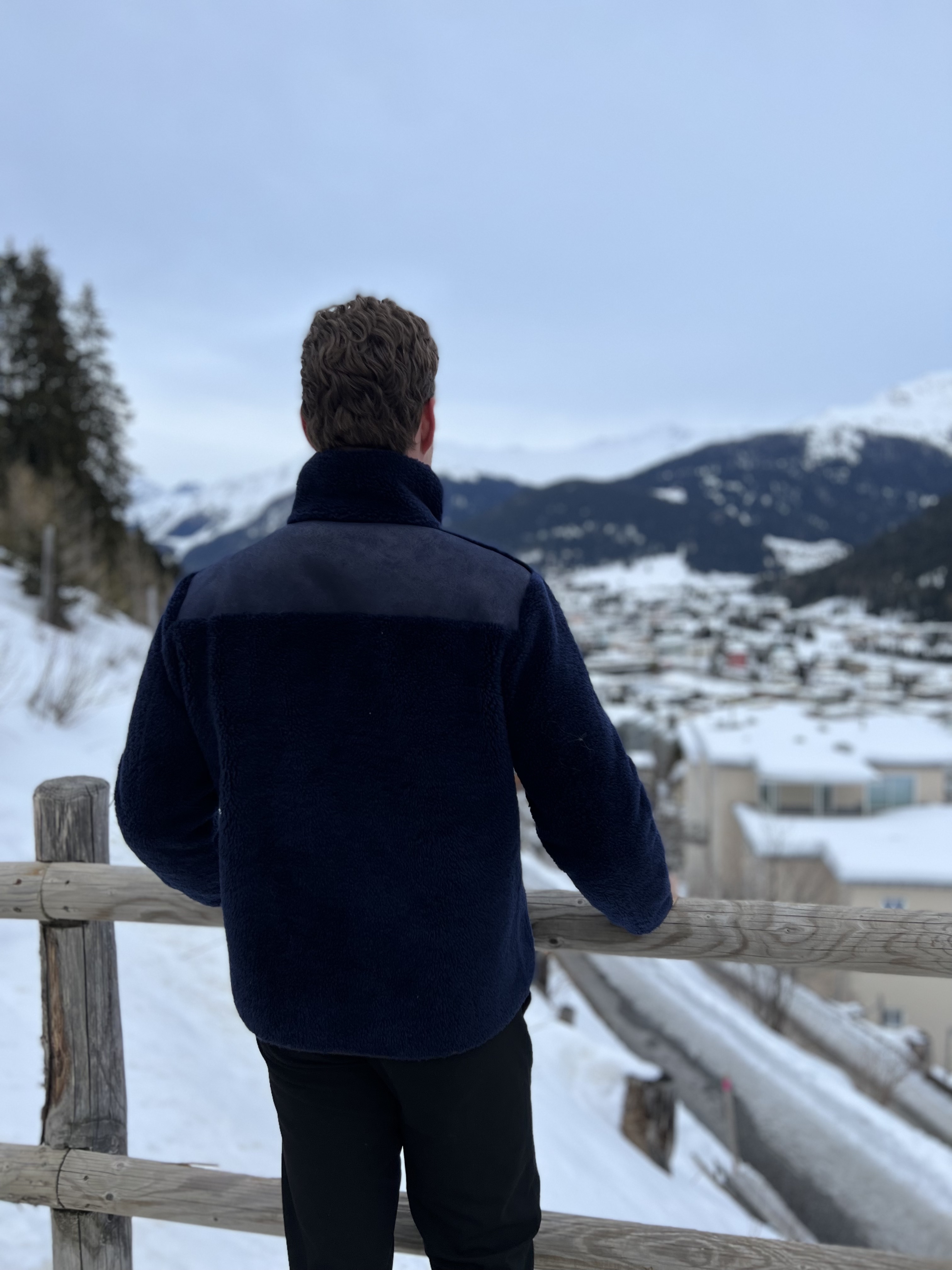Verdens Ende Jacket In Lambswool Blue Ink - WoolLand