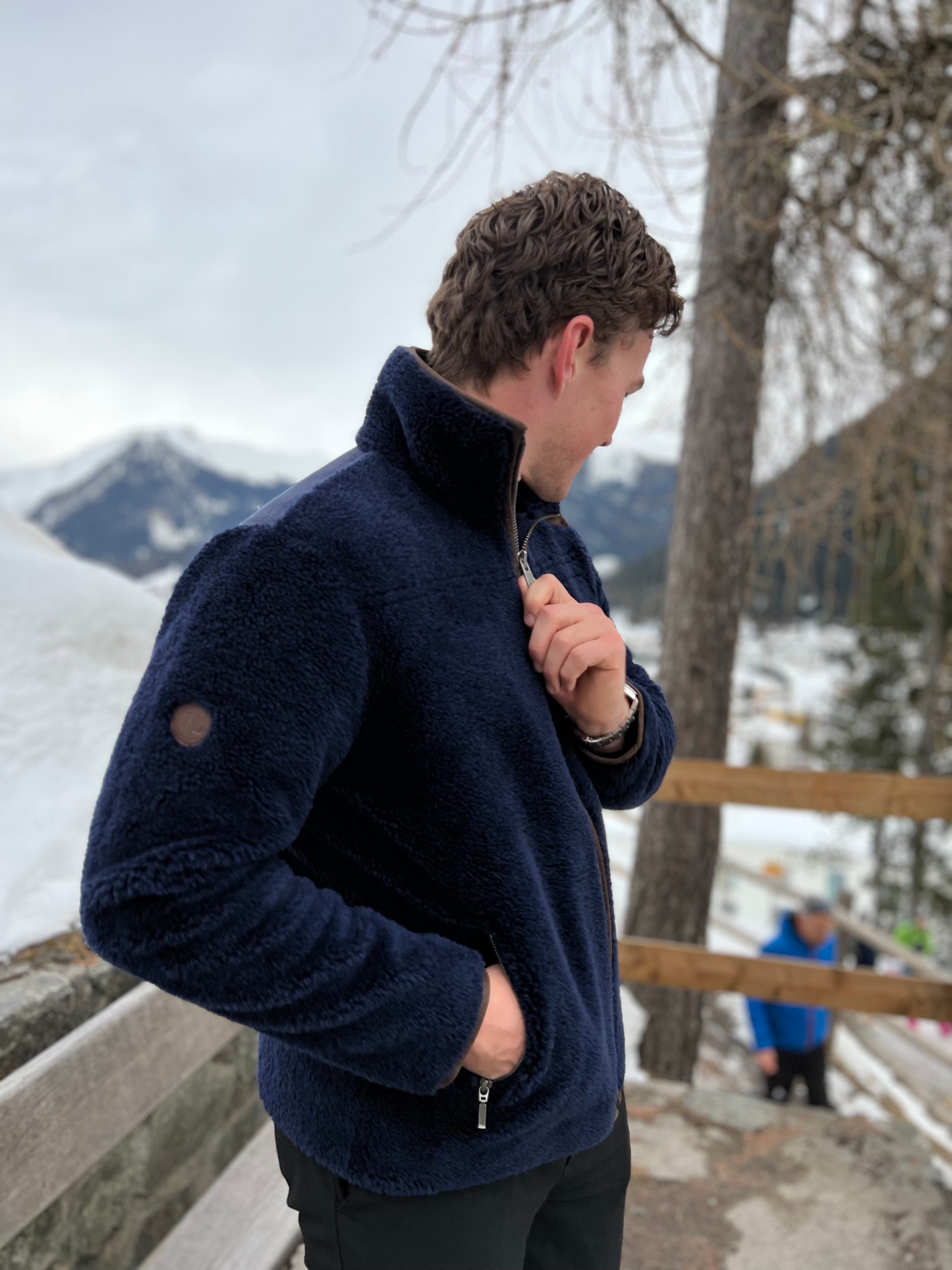 Verdens Ende Jacket In Lambswool Blue Ink - WoolLand
