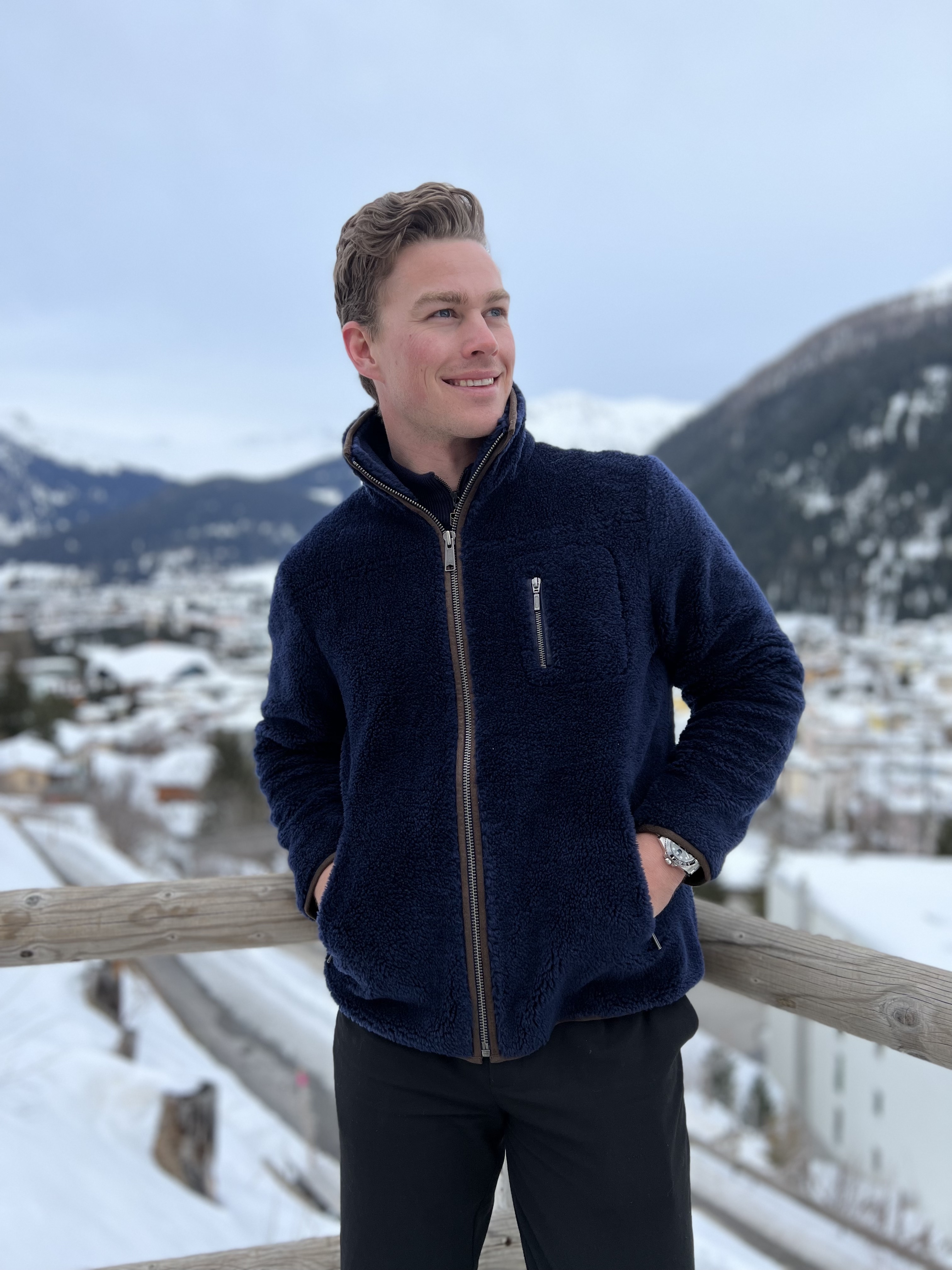 Verdens Ende Jacket In Lambswool Blue Ink - WoolLand