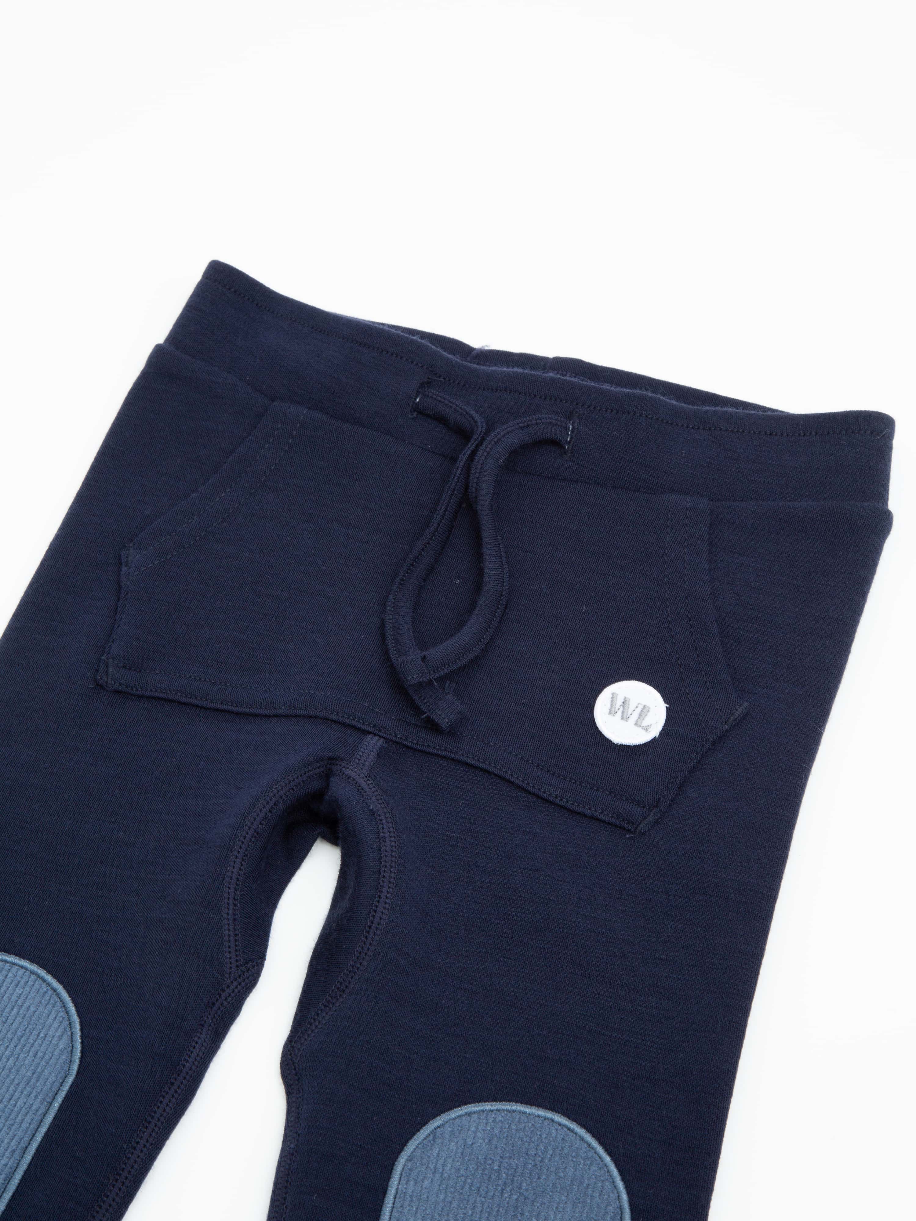 Bergen Merino Trousers With Moose Blue Ink