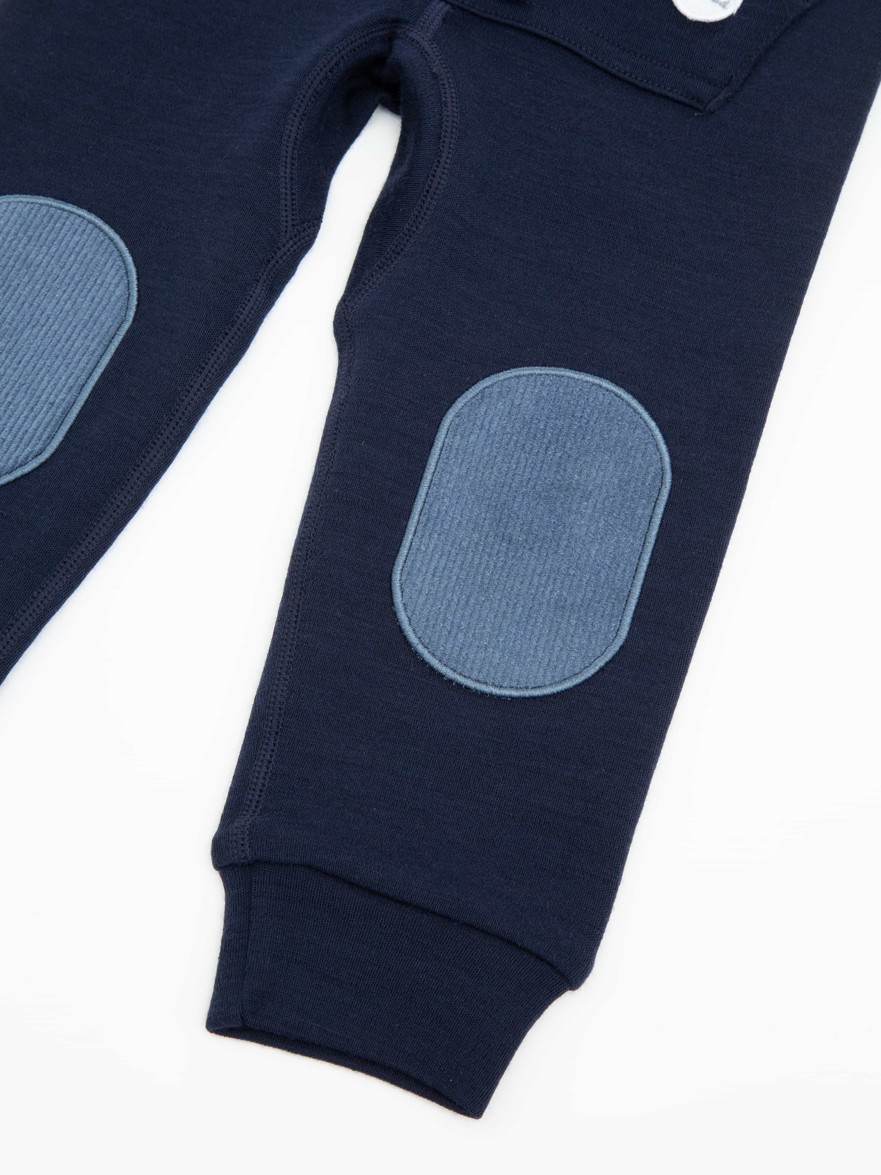 Bergen Merino Trousers With Moose Blue Ink