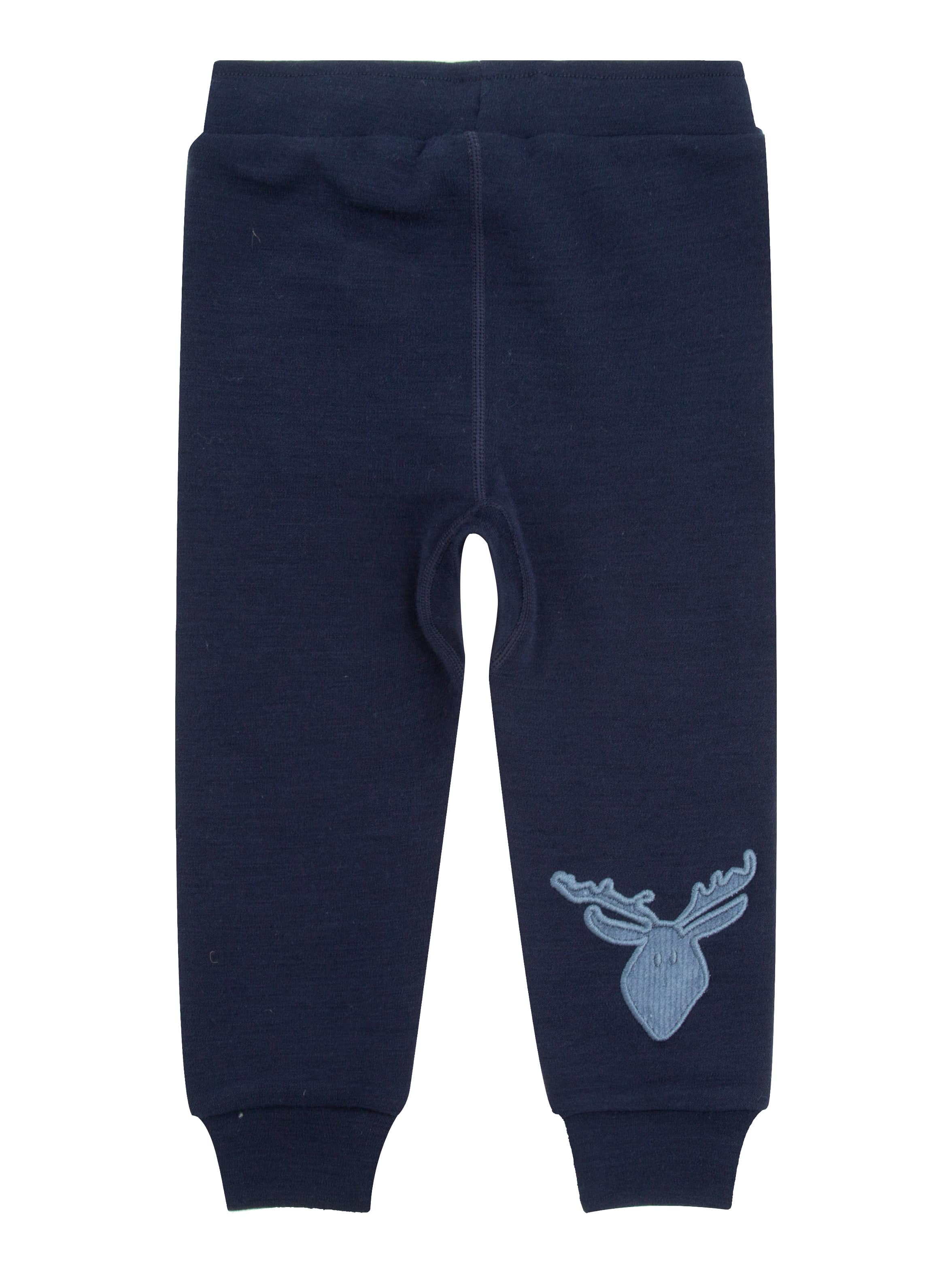 Bergen Merino Trousers With Moose Blue Ink