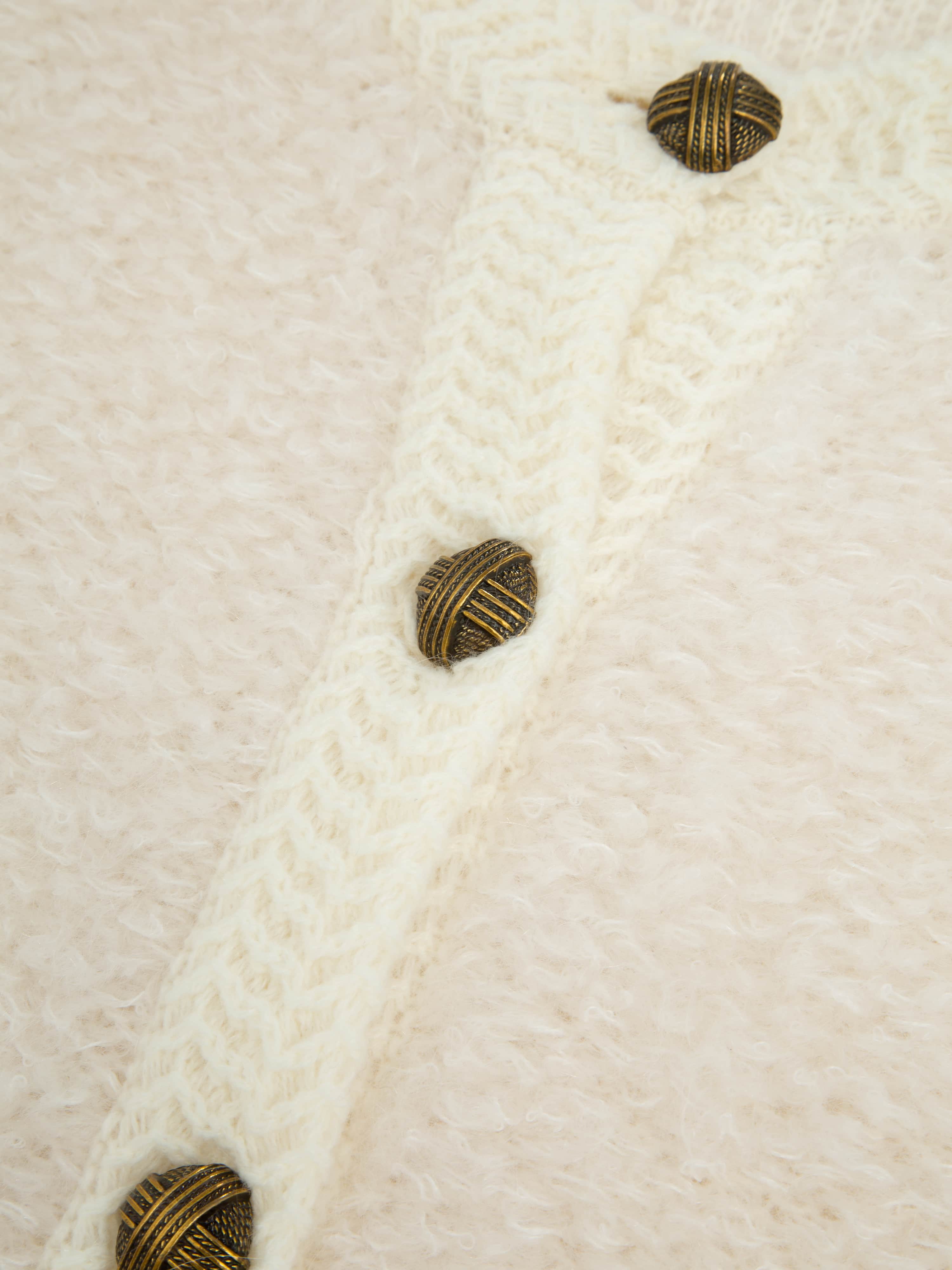 Aurland Chunky Mohair Cardigan Ivory