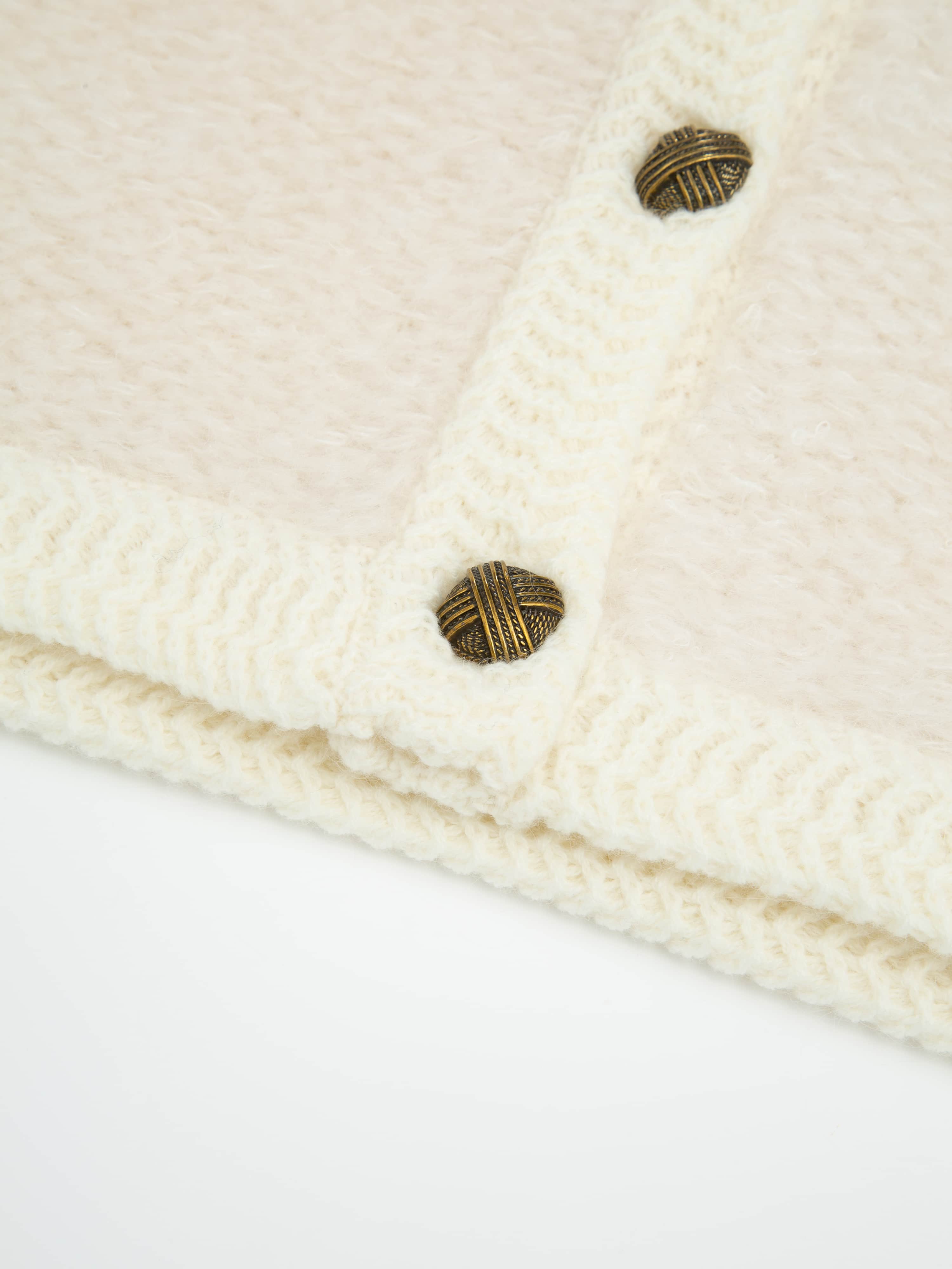 Aurland Chunky Mohair Cardigan Ivory