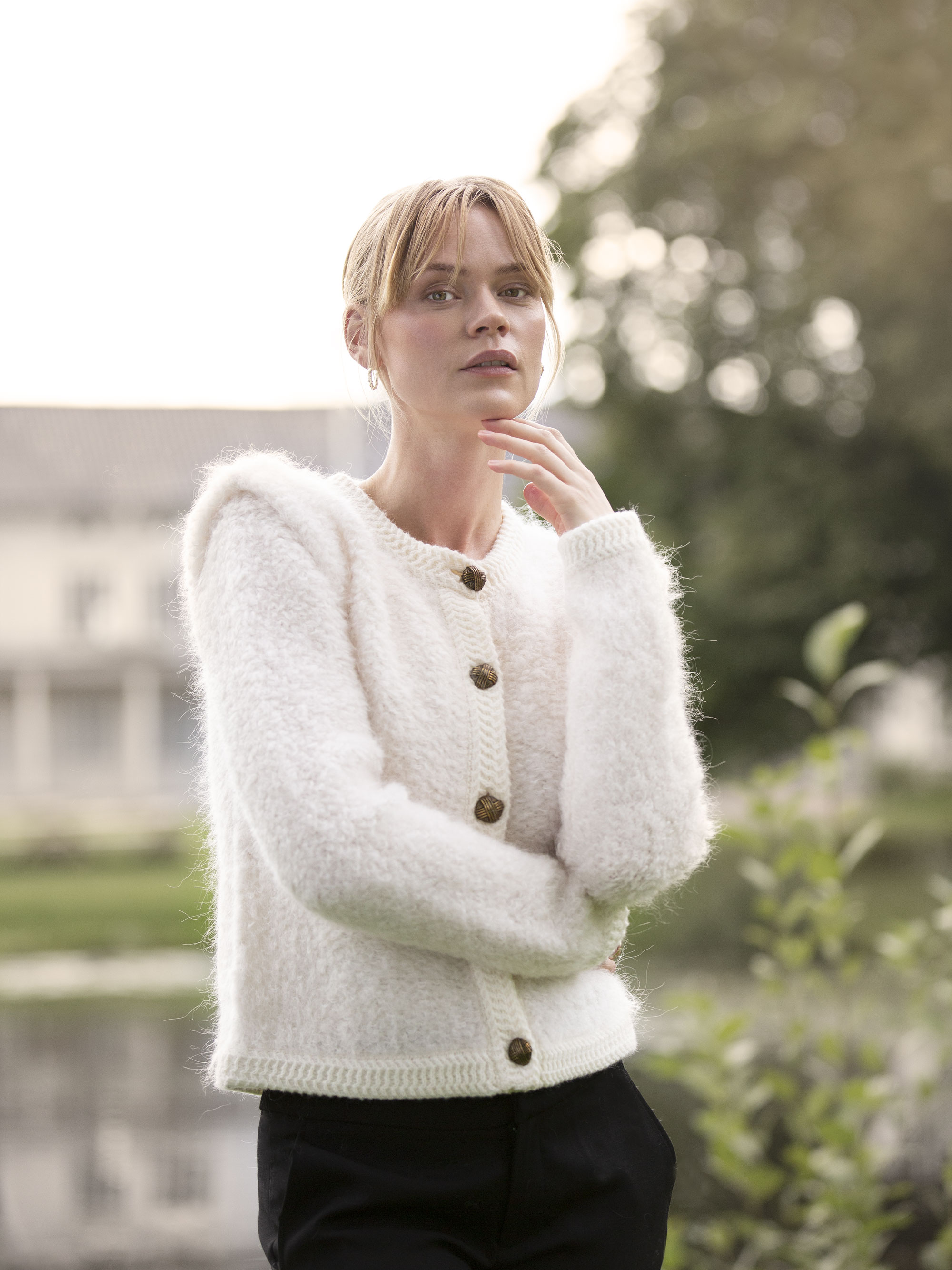 Aurland Chunky Mohair Cardigan Ivory