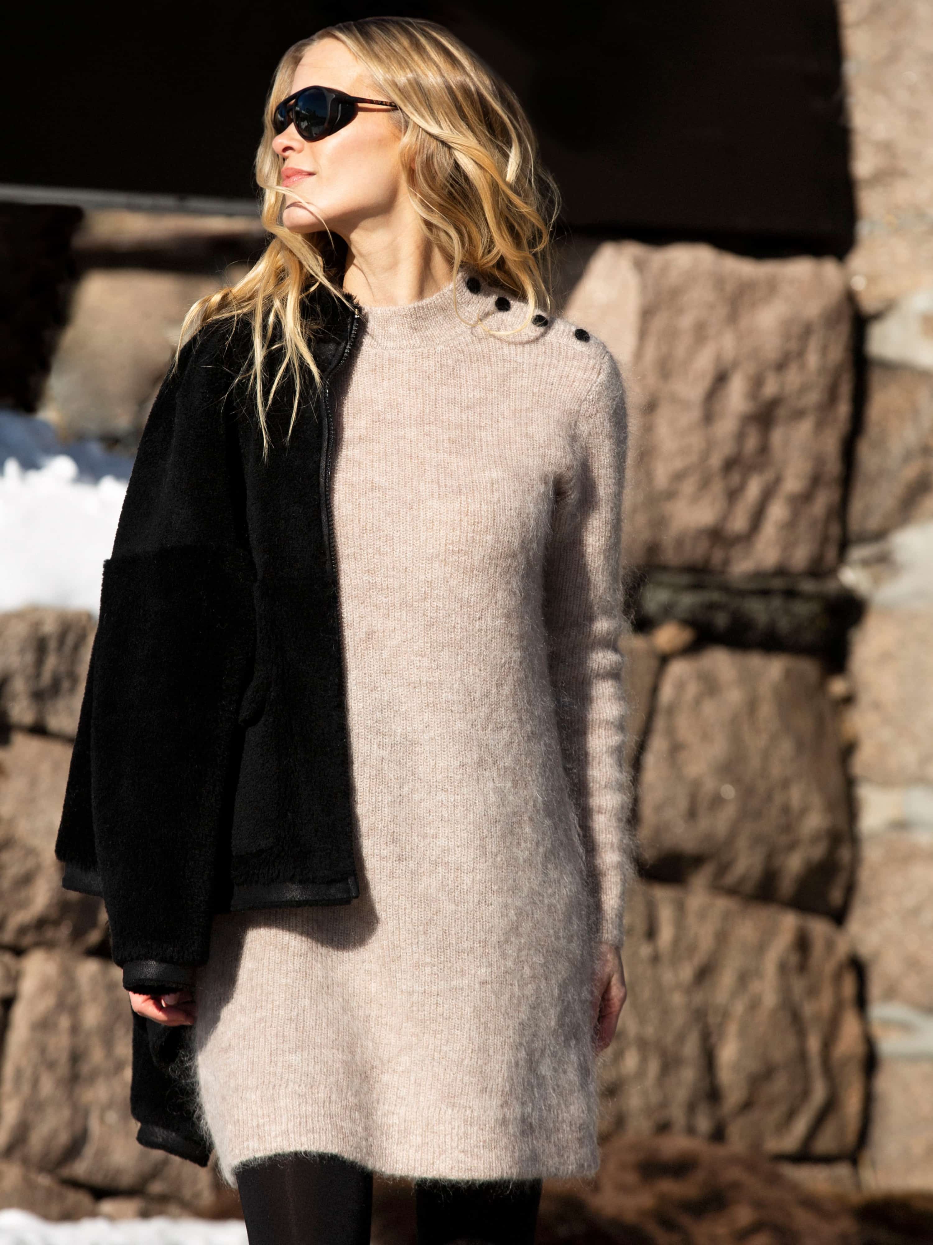 Kalvehøgde Knitted Dress Mushroom