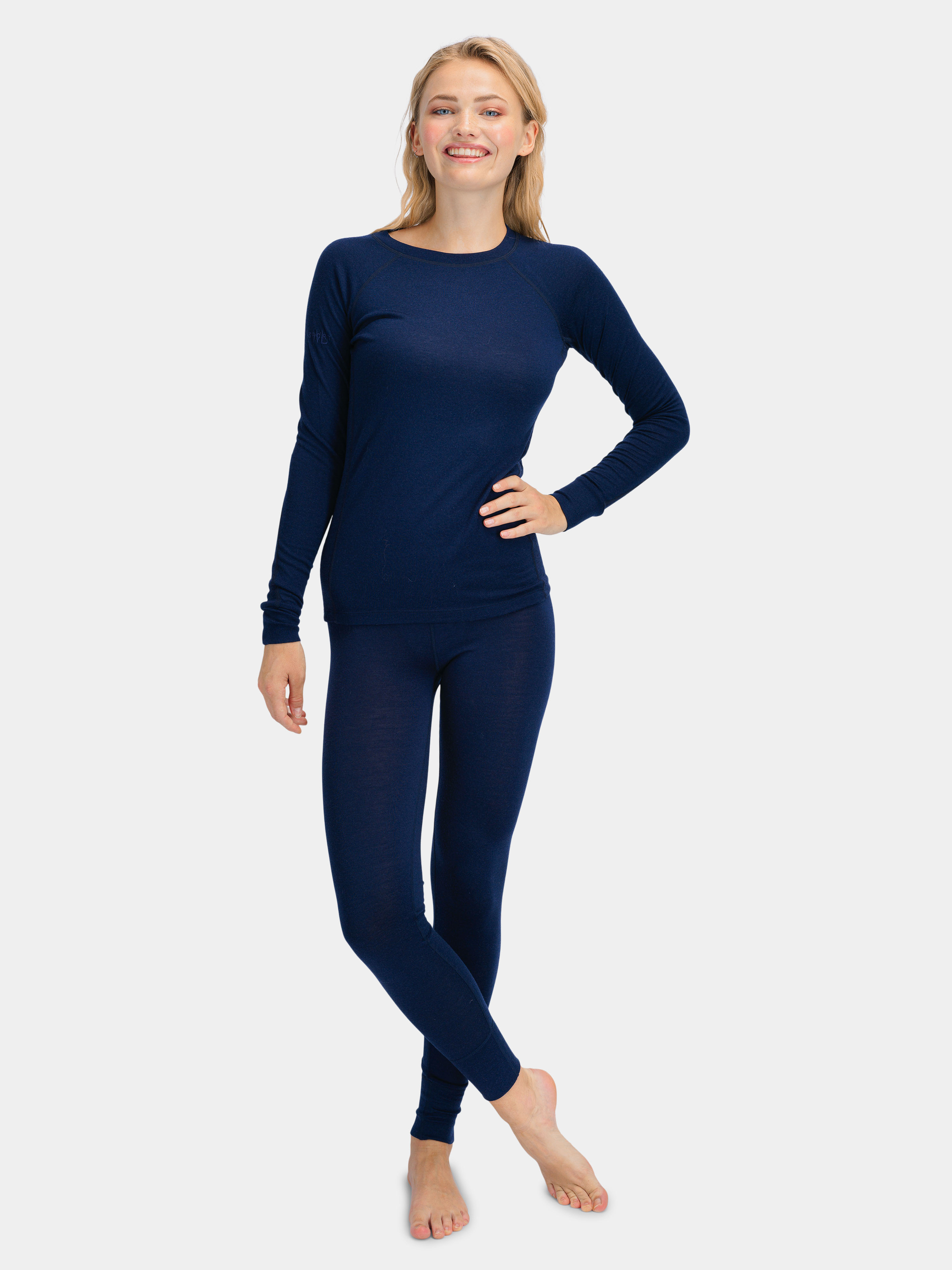 Rena Merino Base Layer Leggings Blue