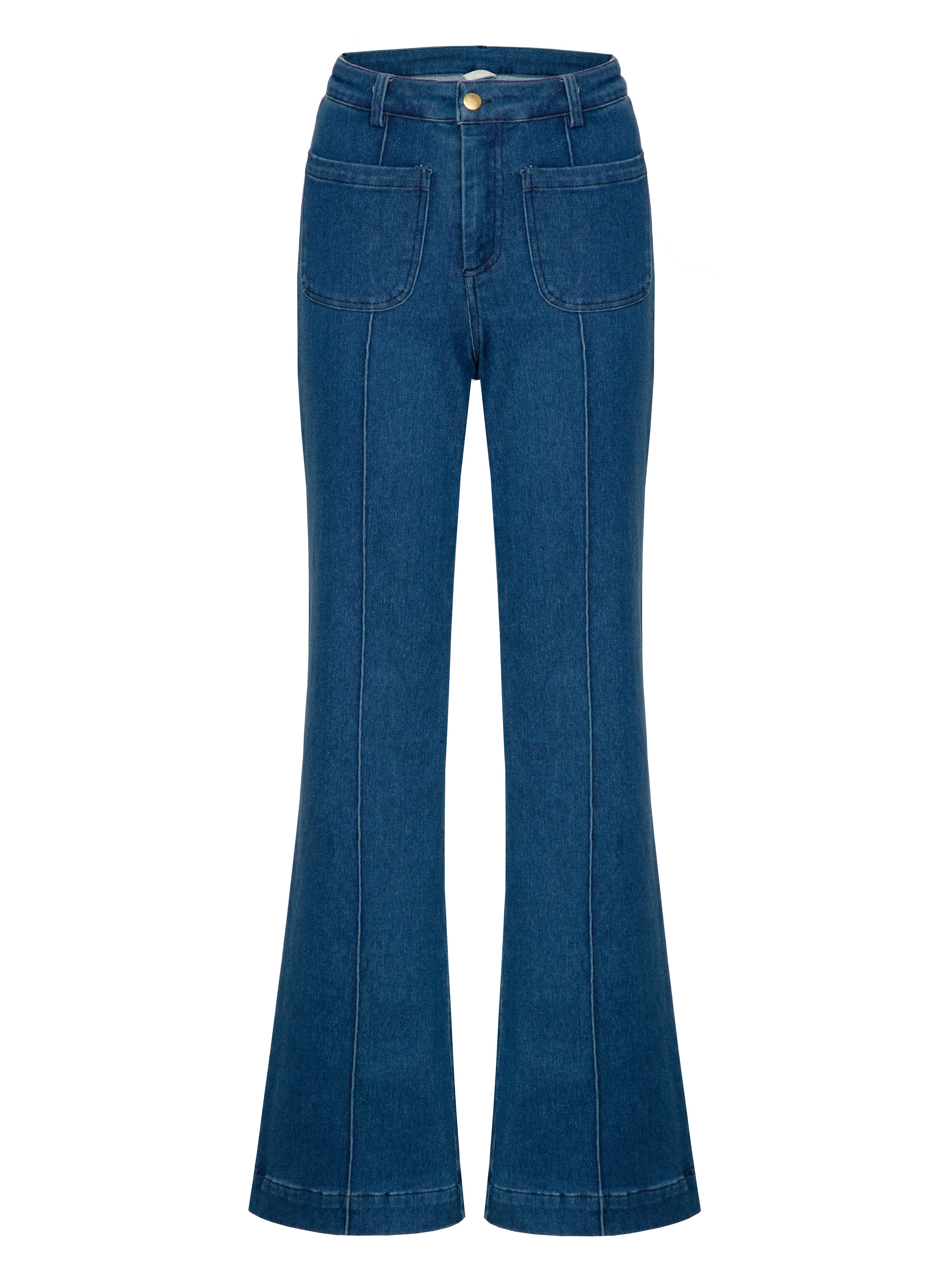 Tromsø Wool Flare Jeans Blue