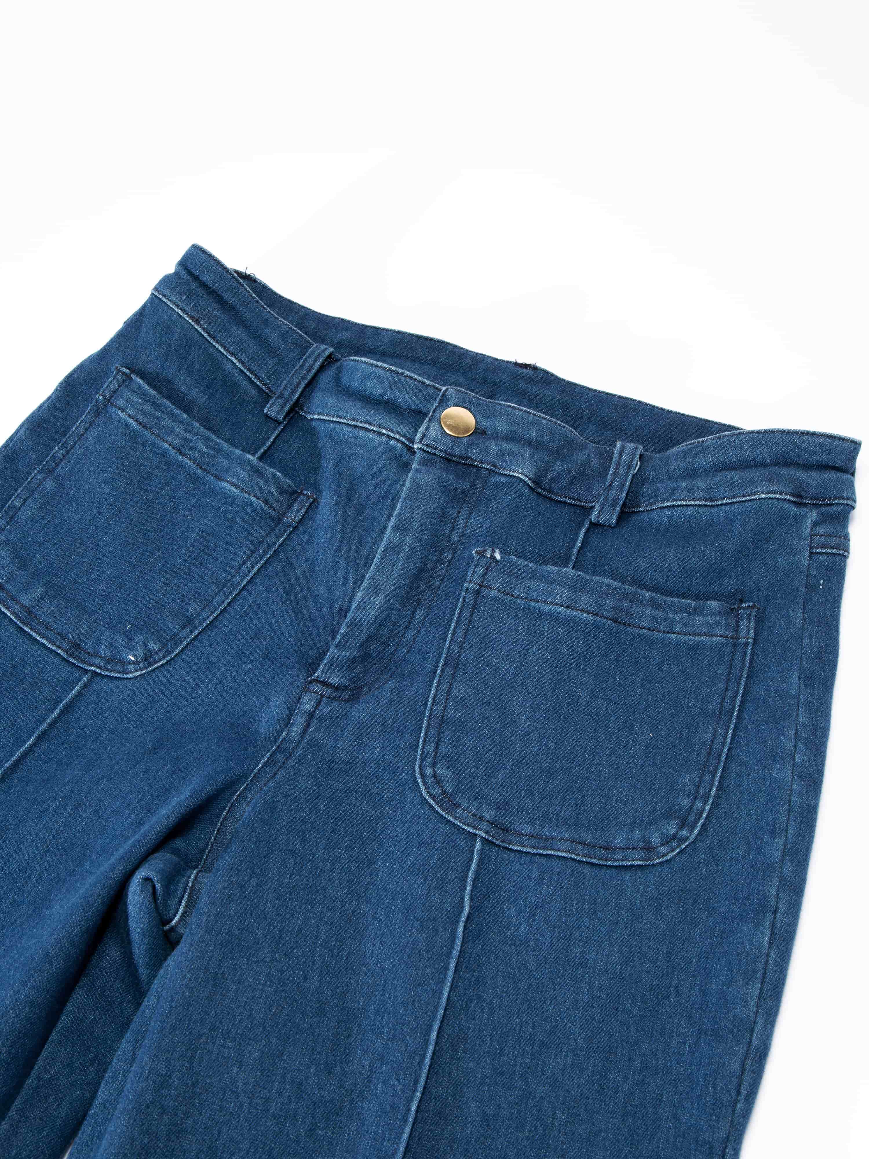 Tromsø Wool Flare Jeans Blue