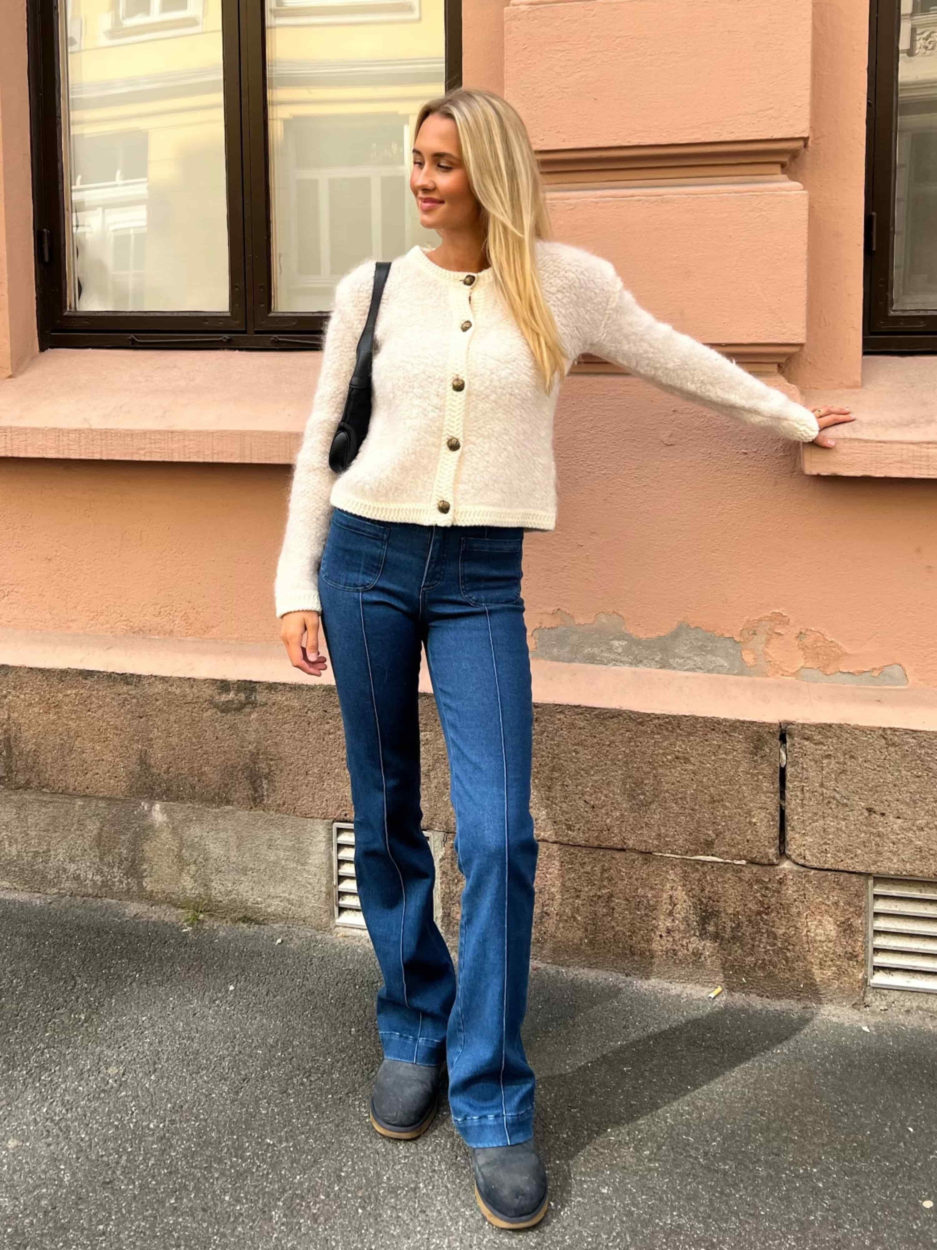 Tromsø Wool Flare Jeans Blue