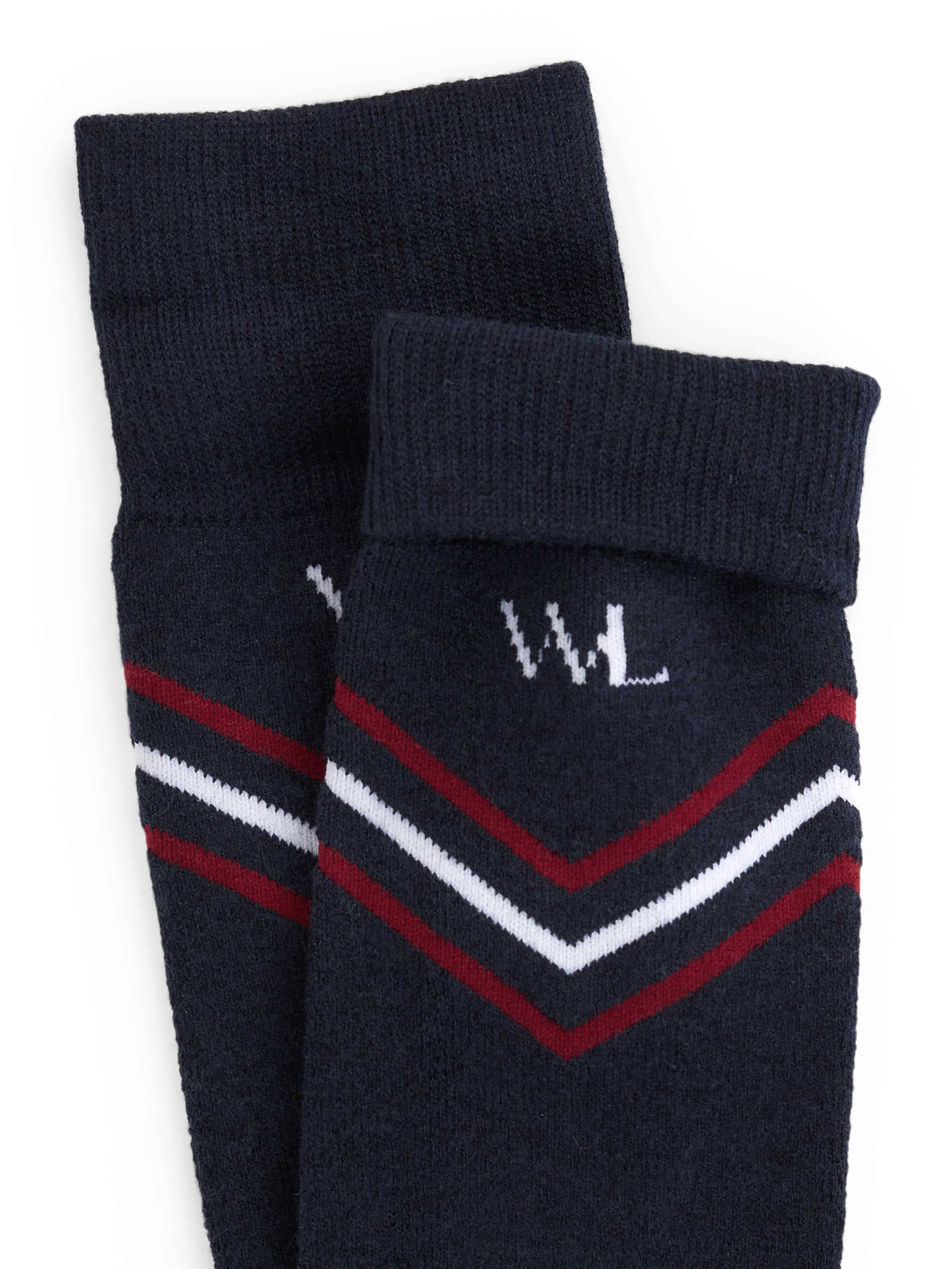 Olden Long Ski Socks Blue Ink