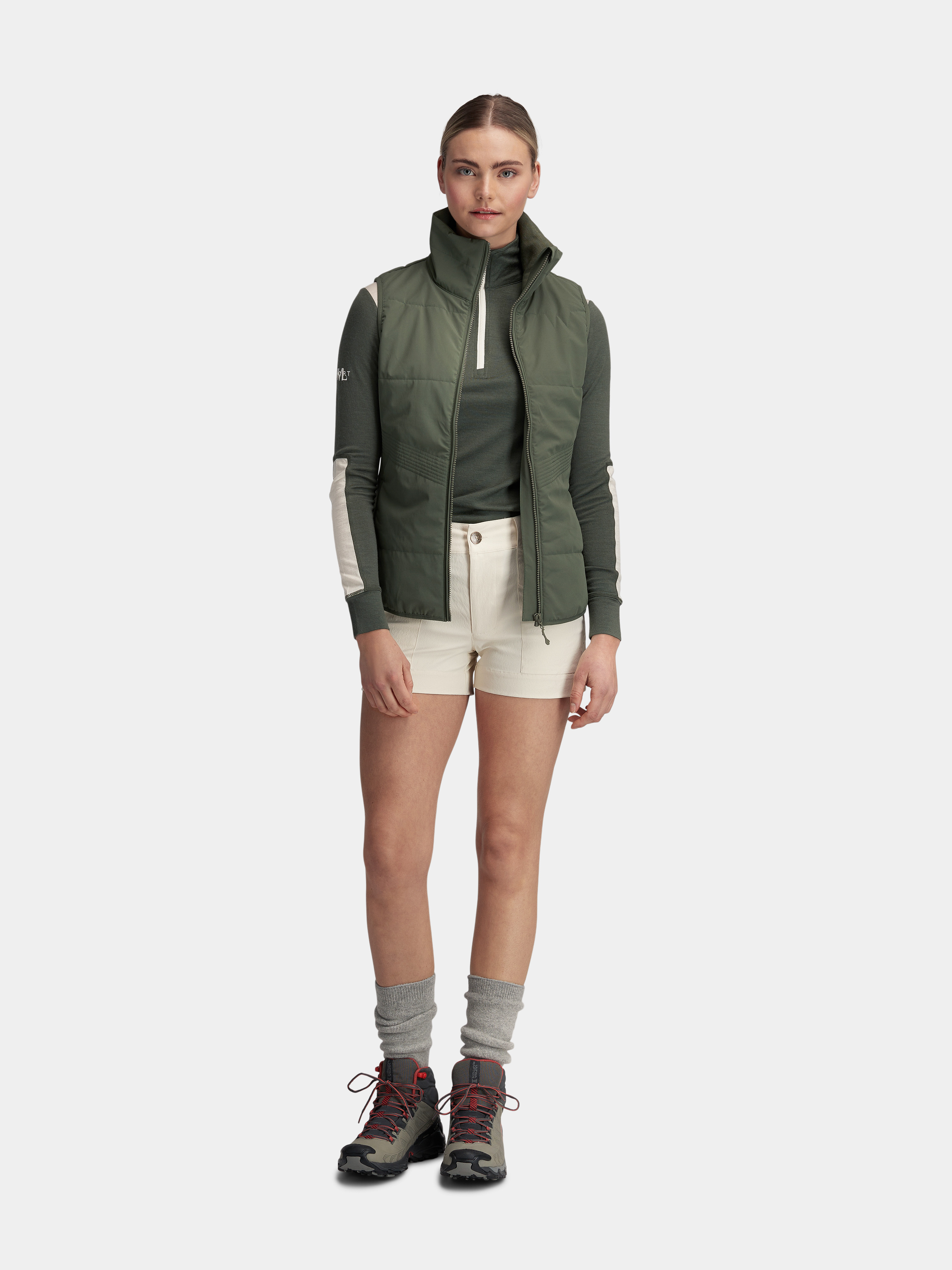 Rena Vest With Wool Padding Thyme