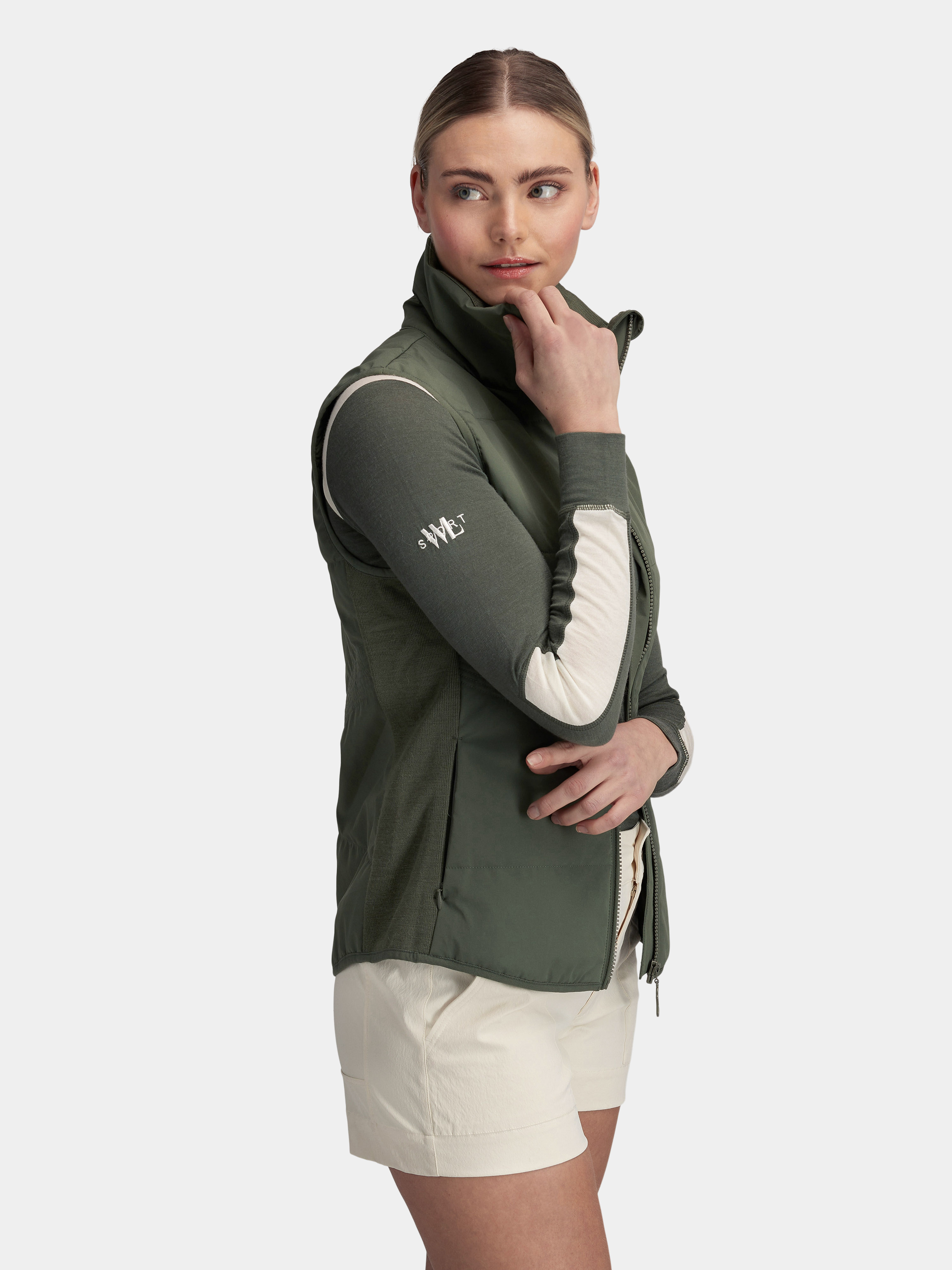 Rena Vest With Wool Padding Thyme