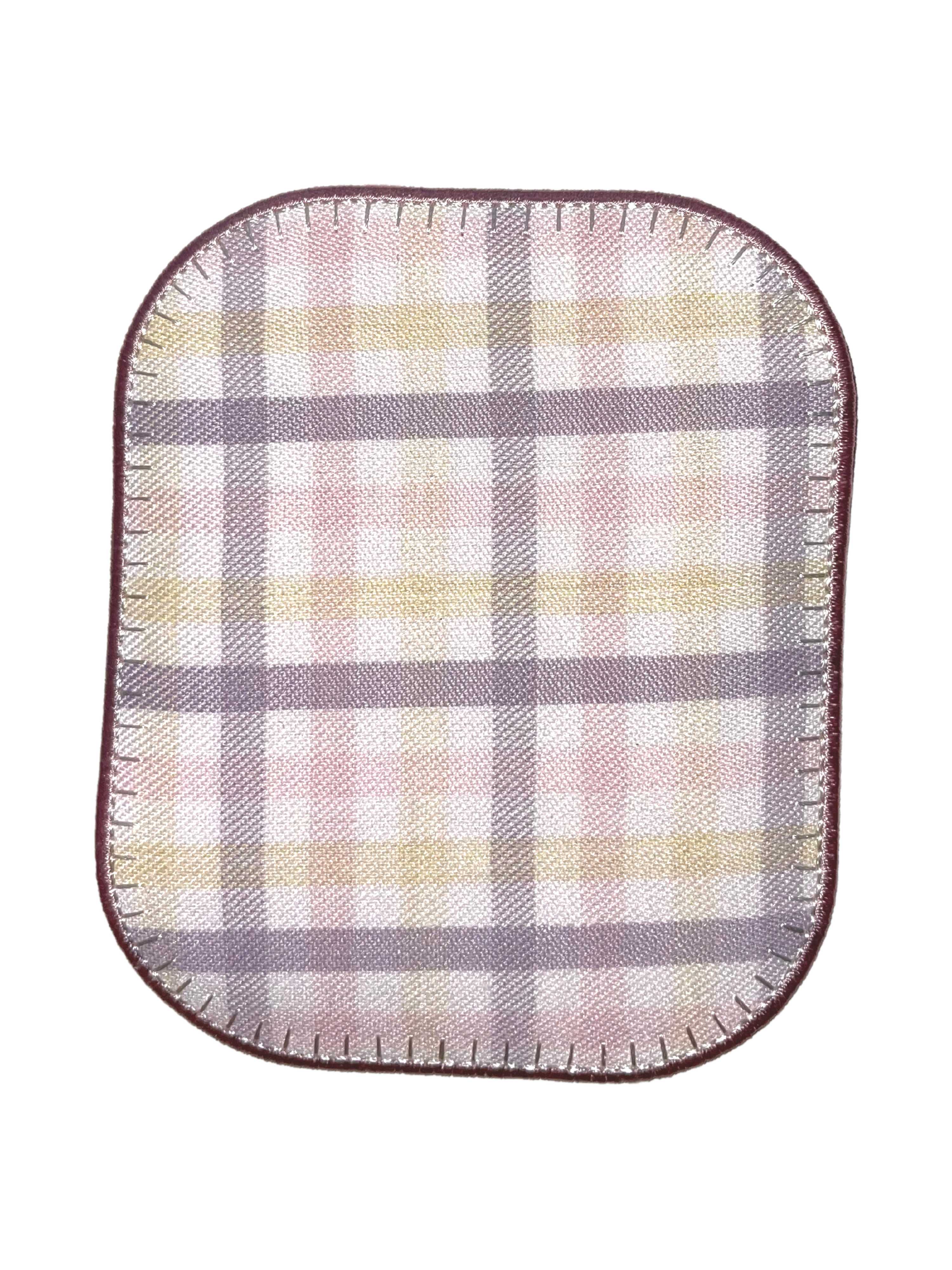 Strykelapp, rektangel, ruter, 2-pk Pink