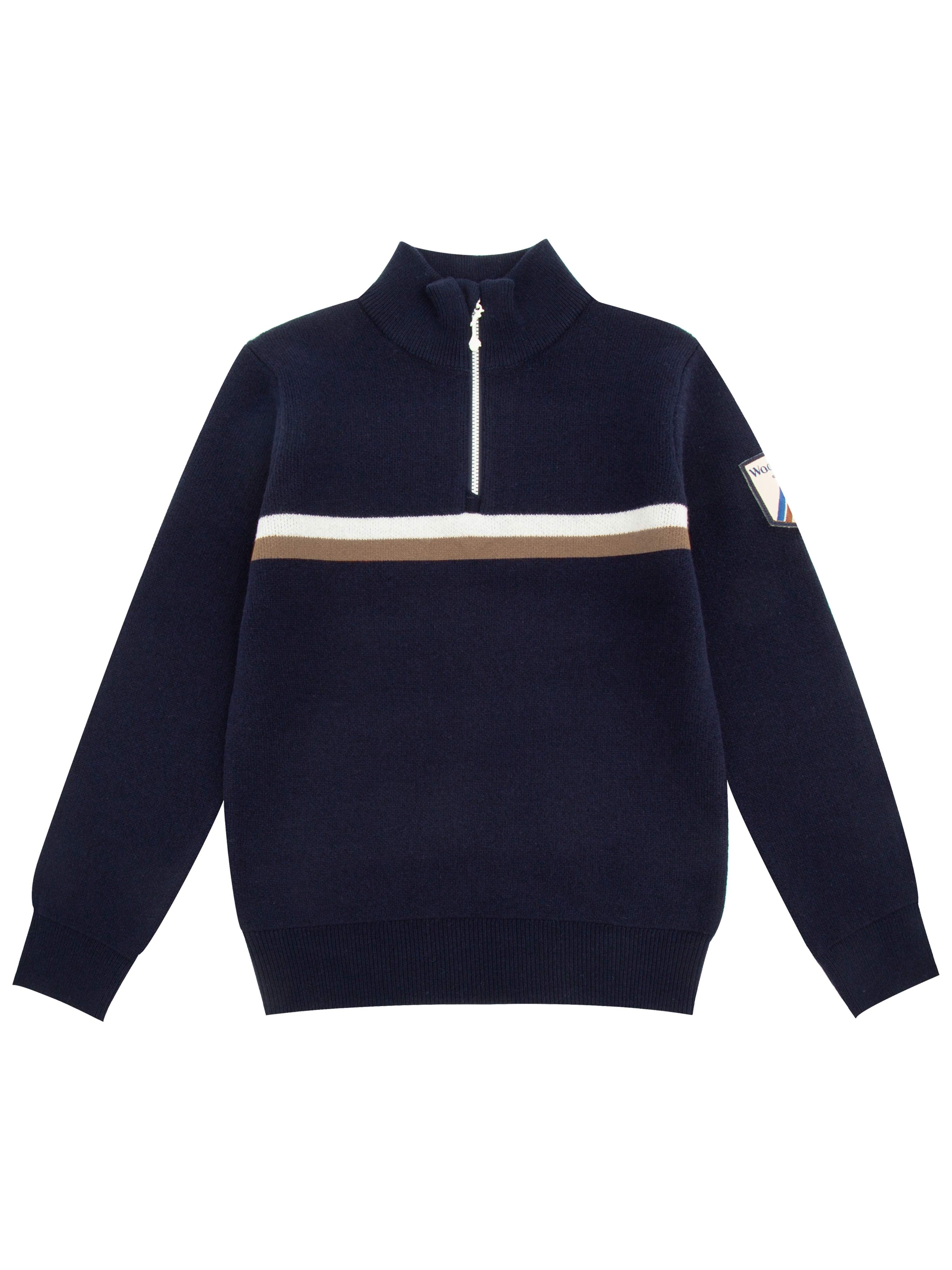 Hemsedal knitted half zip Kids Dark Blue