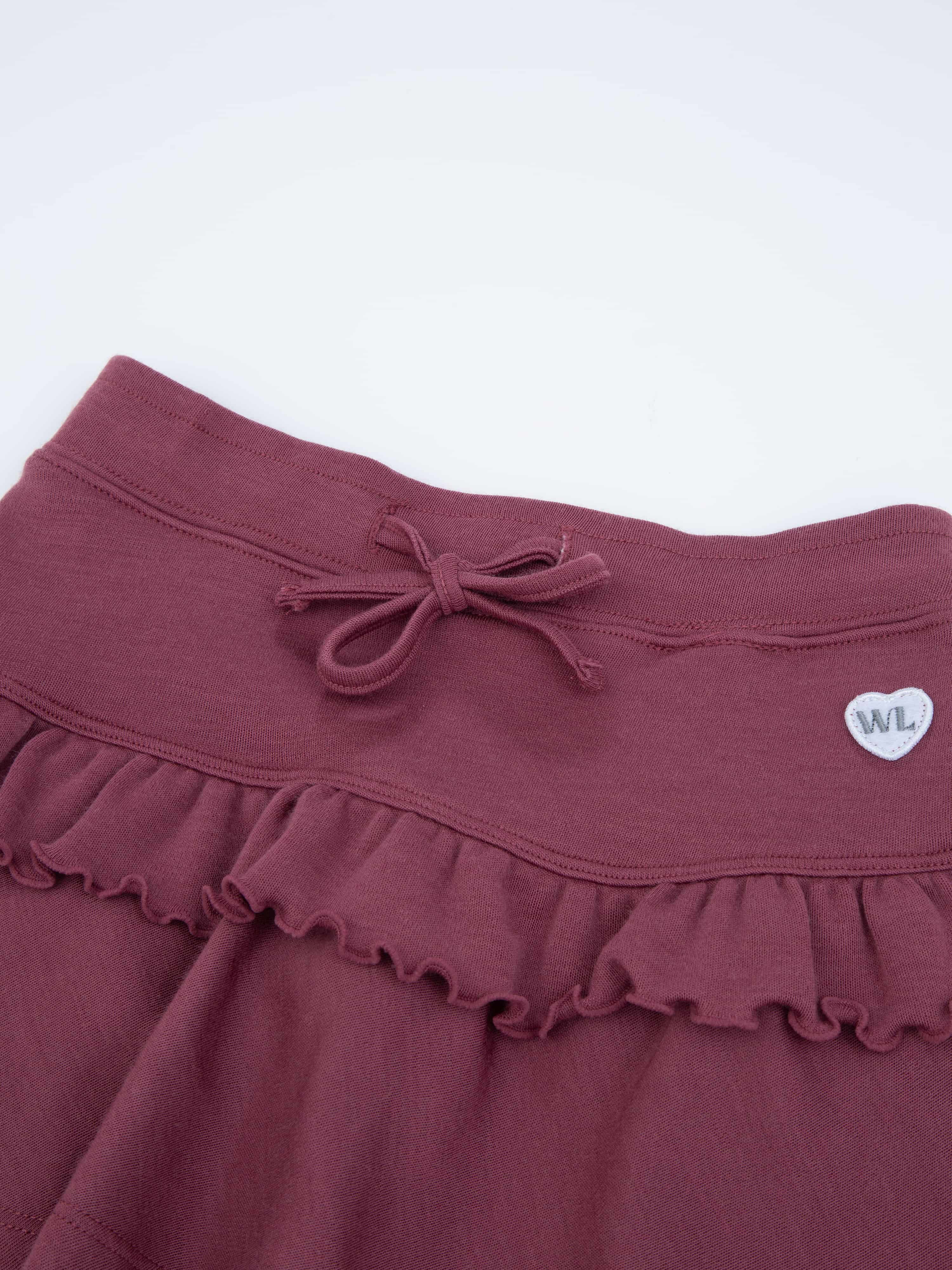 Sandefjord Wool Skirt With Cord Details Dark Blush